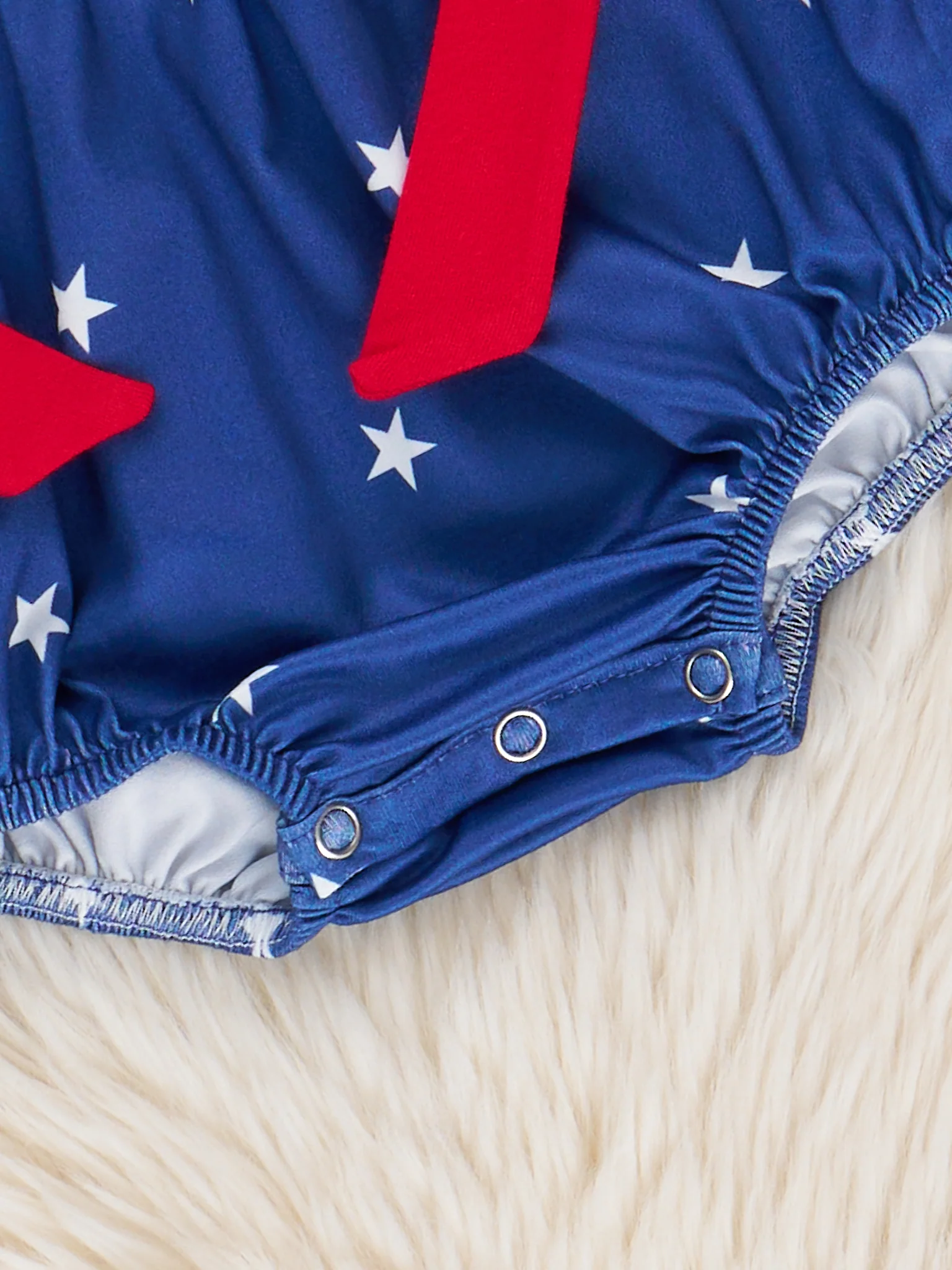 USA Love Smocked Bow Bubble Romper - Image 3