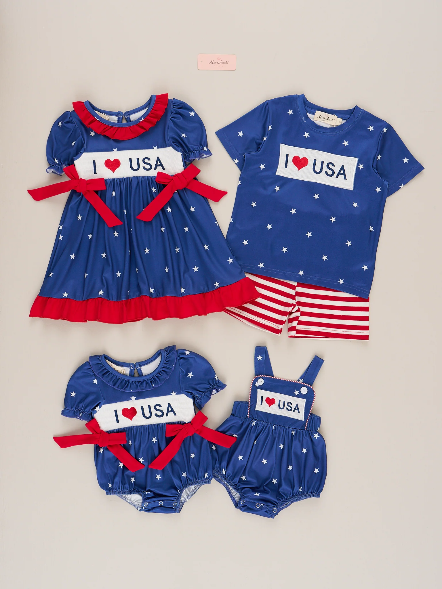 USA Love Smocked Bow Dress - Image 5
