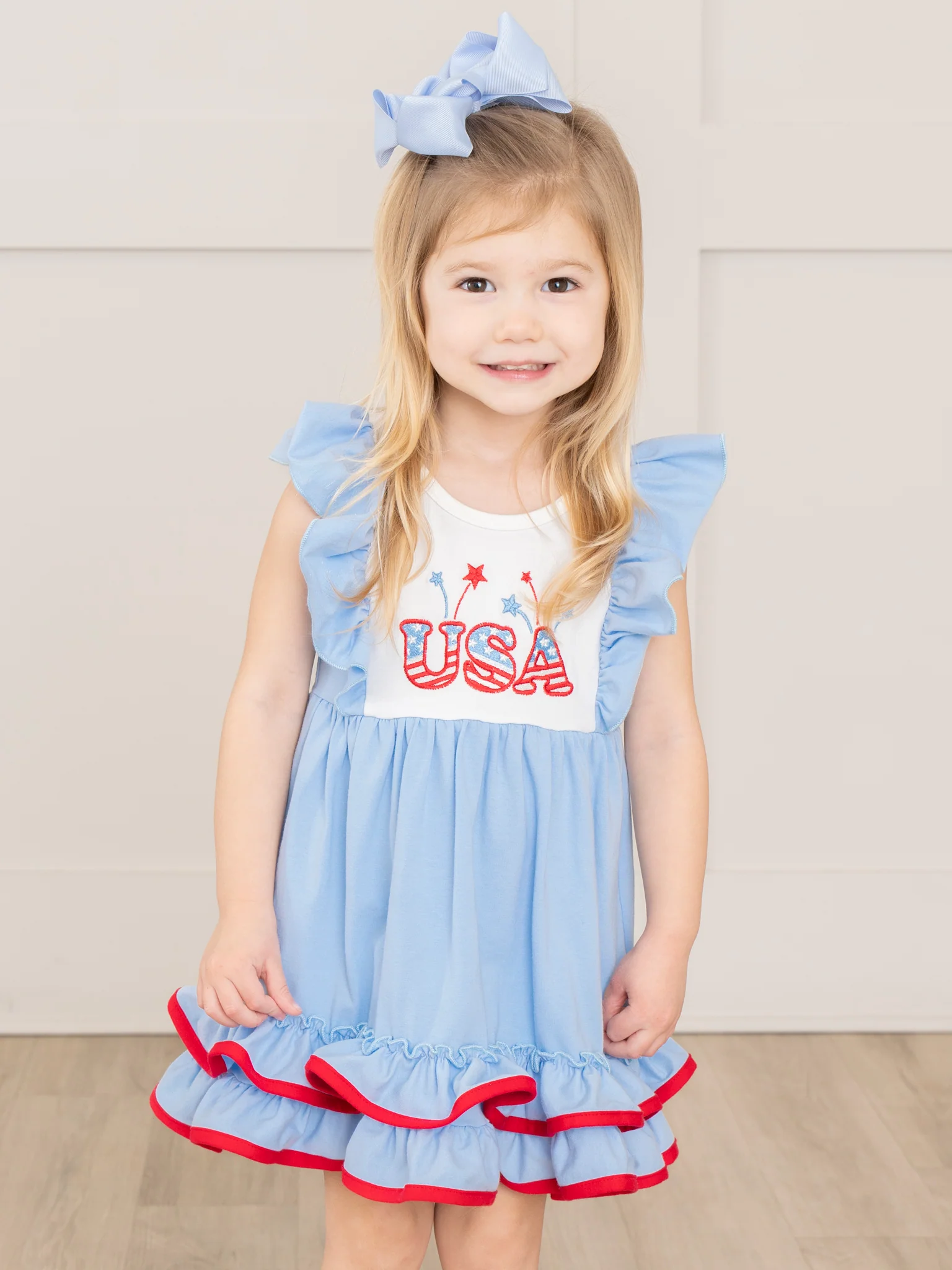 USA Sparklers Ruffle Dress