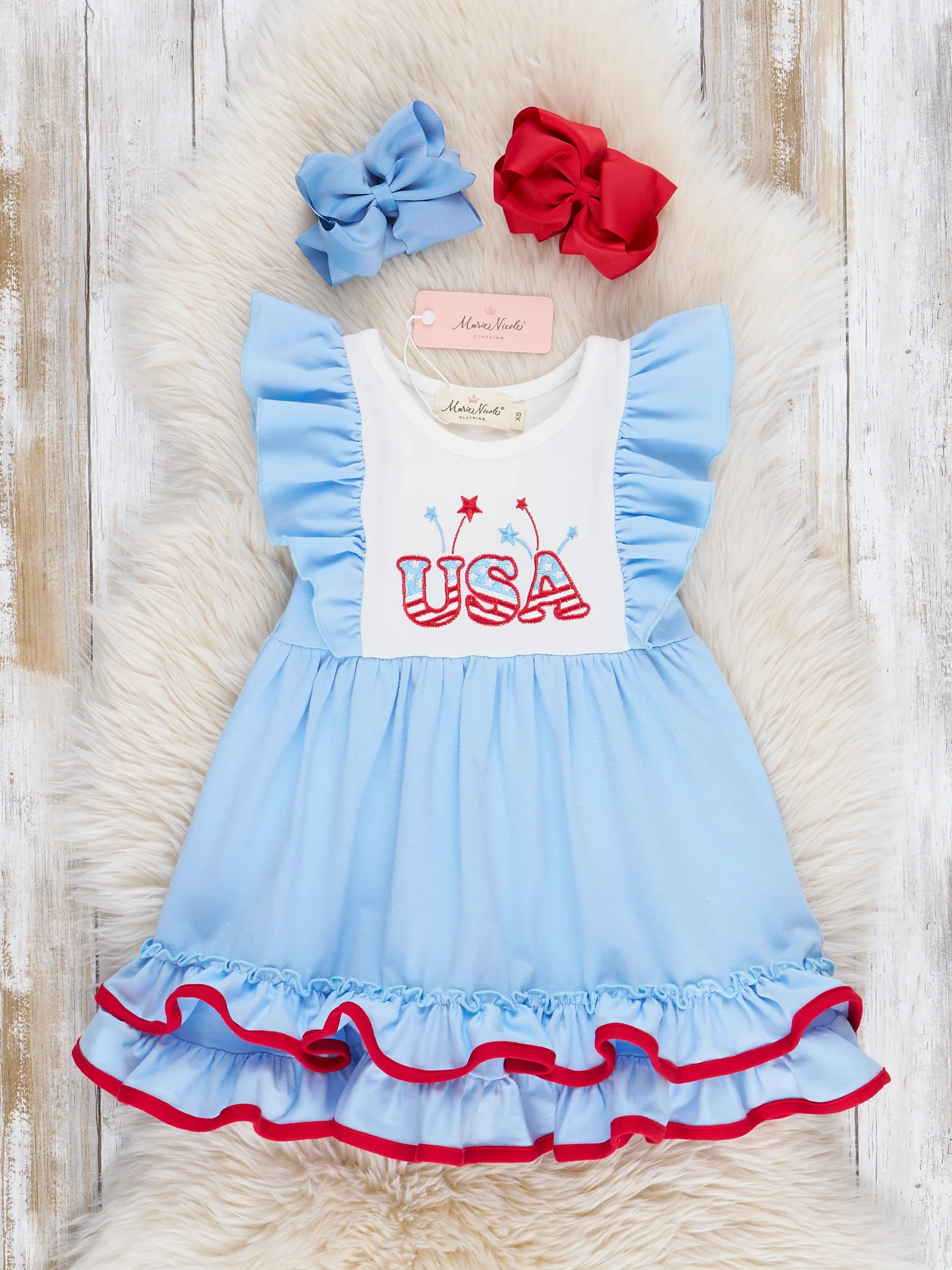 USA Sparklers Ruffle Dress - Image 2