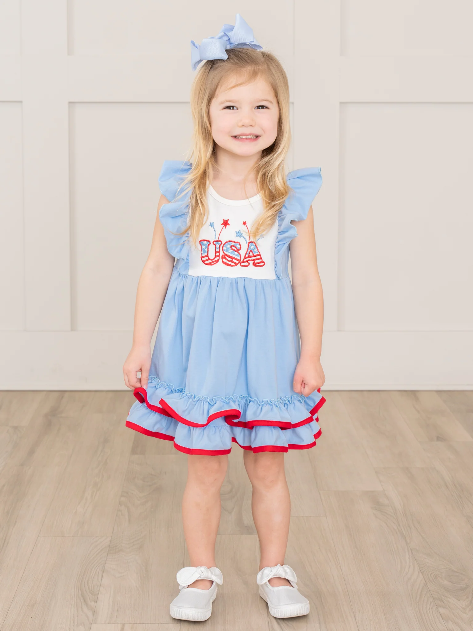 USA Sparklers Ruffle Dress - Image 3