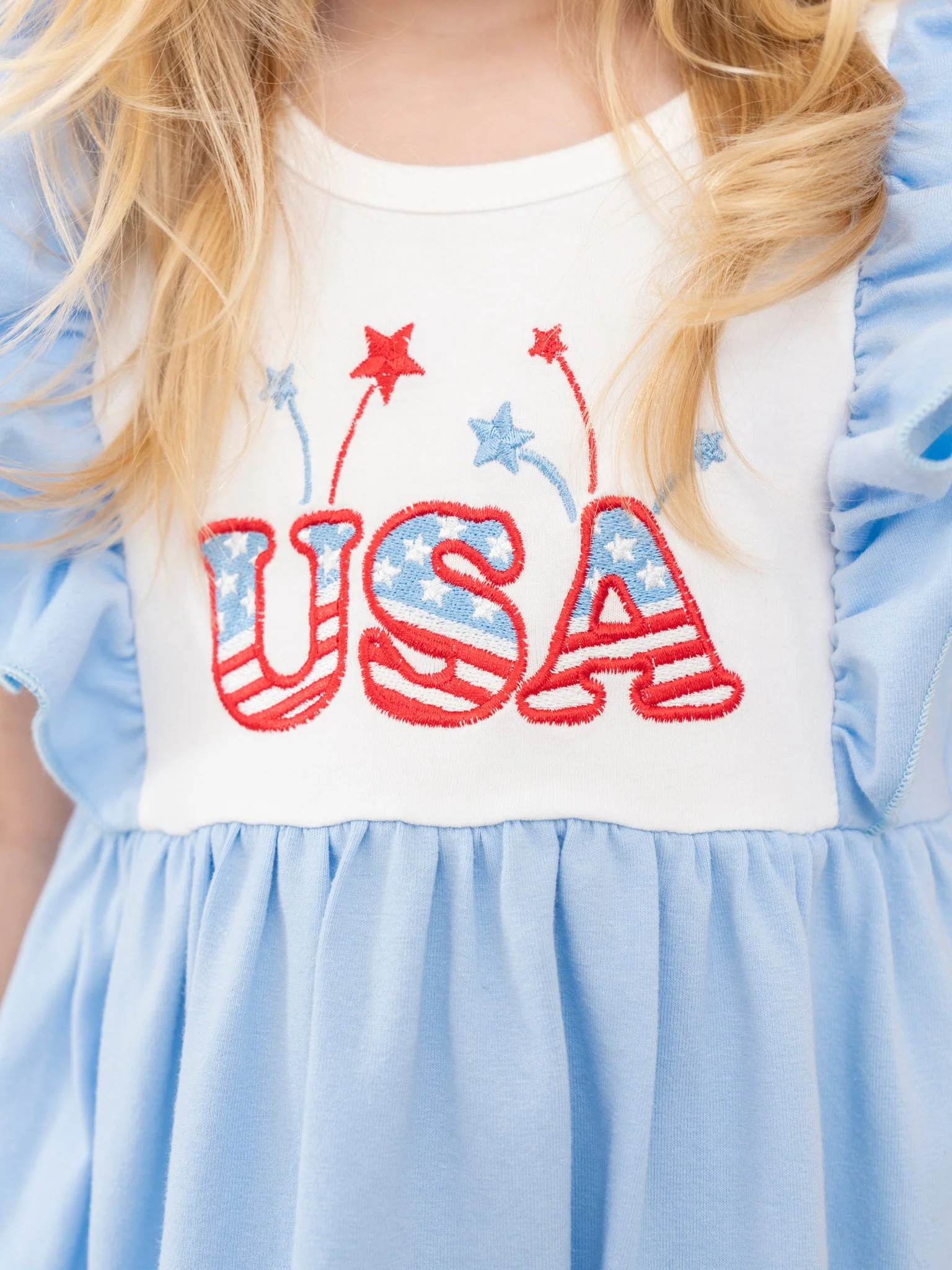 USA Sparklers Ruffle Dress - Image 4