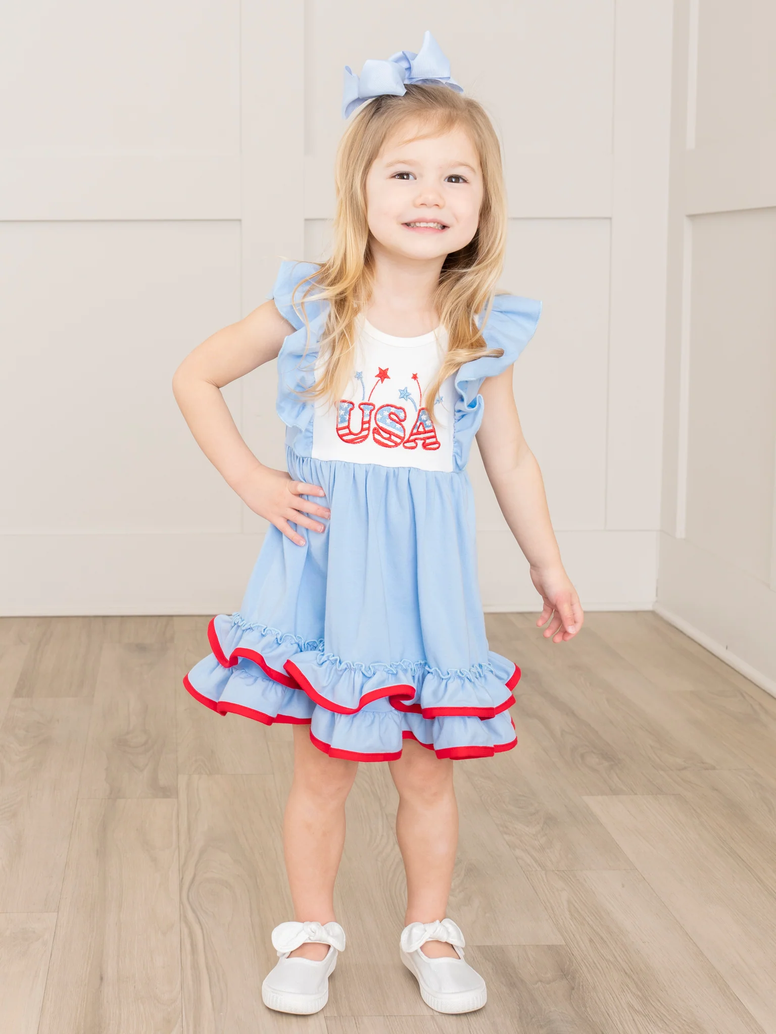 USA Sparklers Ruffle Dress - Image 6