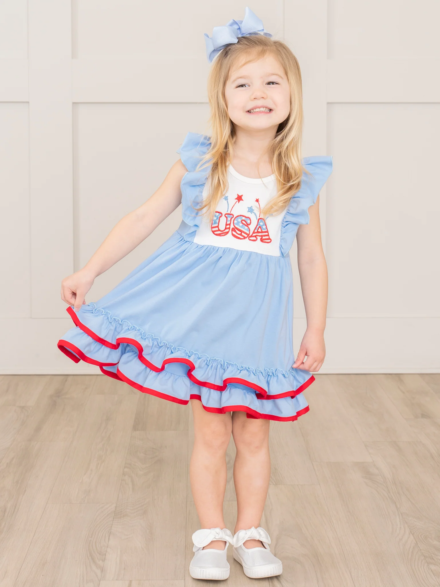 USA Sparklers Ruffle Dress - Image 7