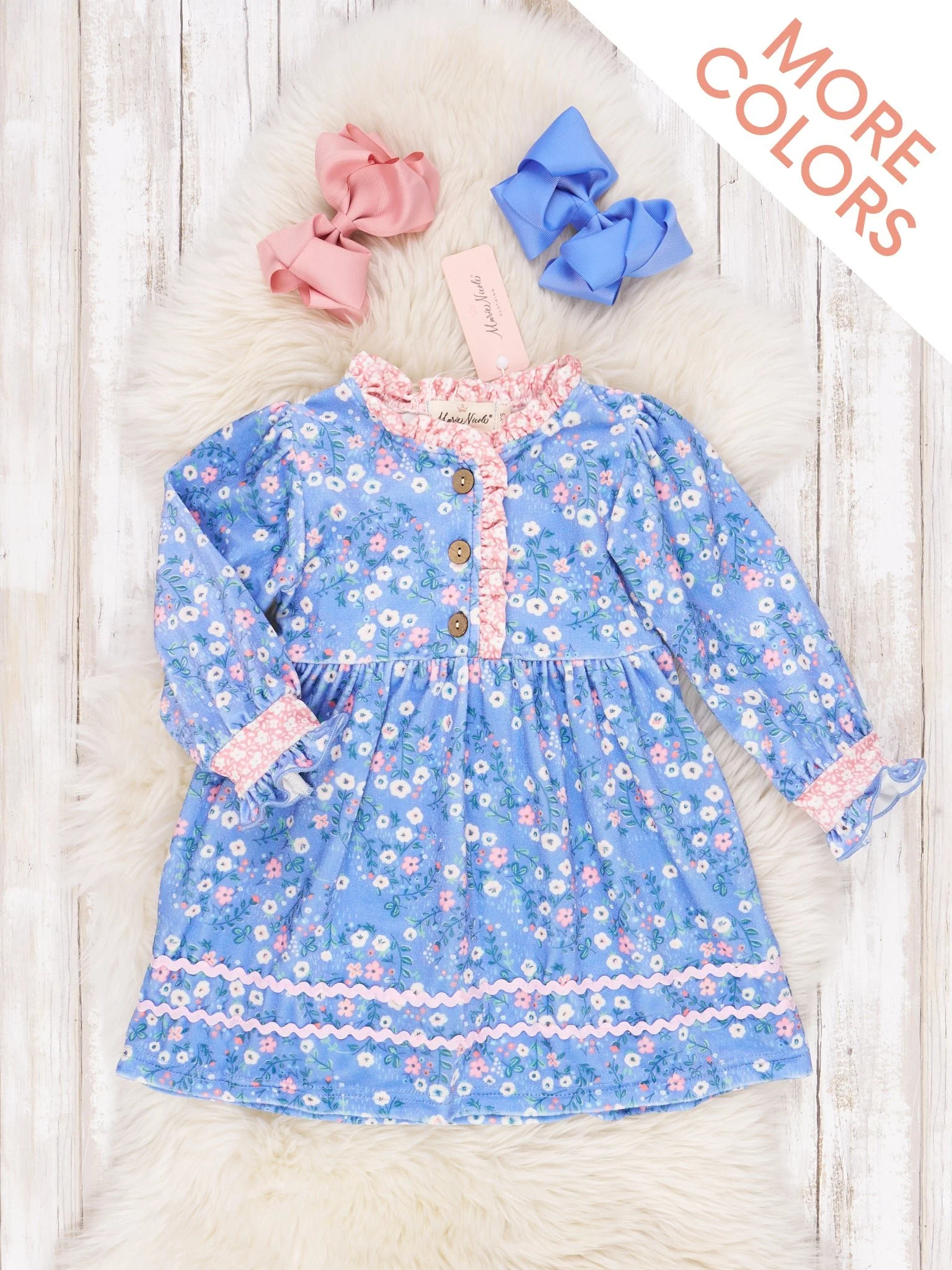 Velvet Blooming Ruffle Dress