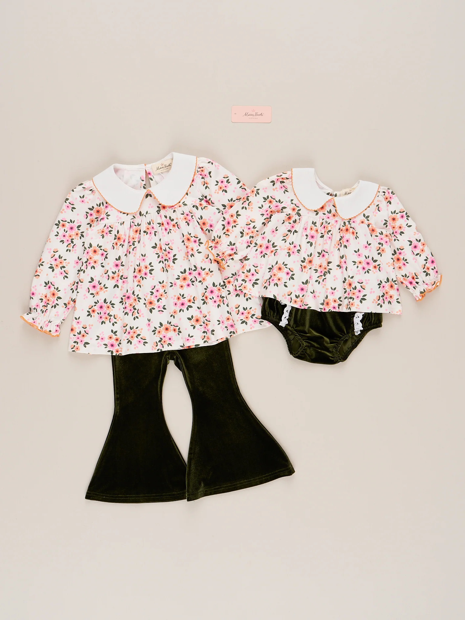 Velvet Blossom Floral Bloomers Outfit - Image 4