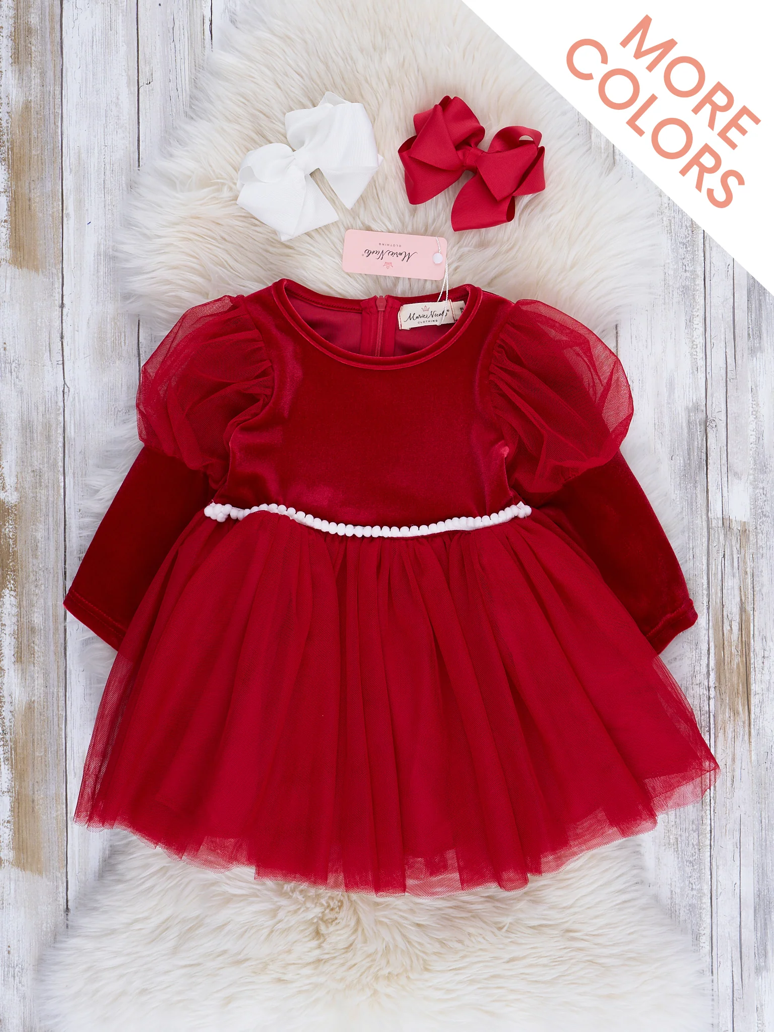 Velvet & Tulle Puff Sleeve Party Dress