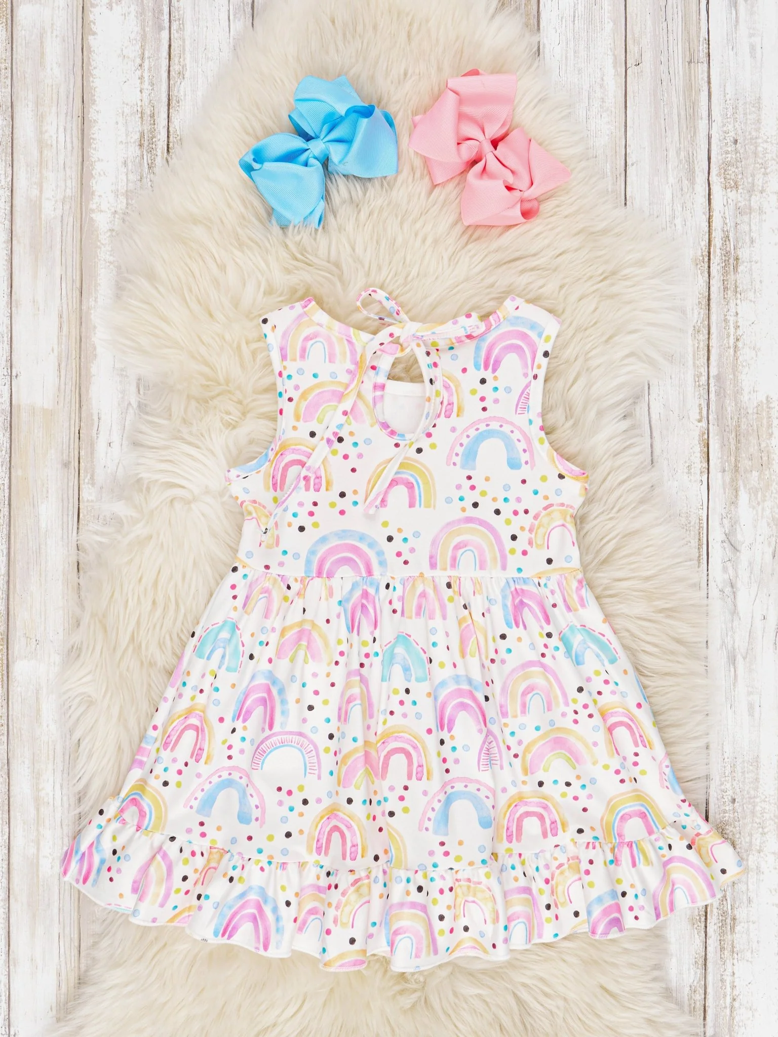 Vibrant Rainbow Ruffle Dress - Image 2