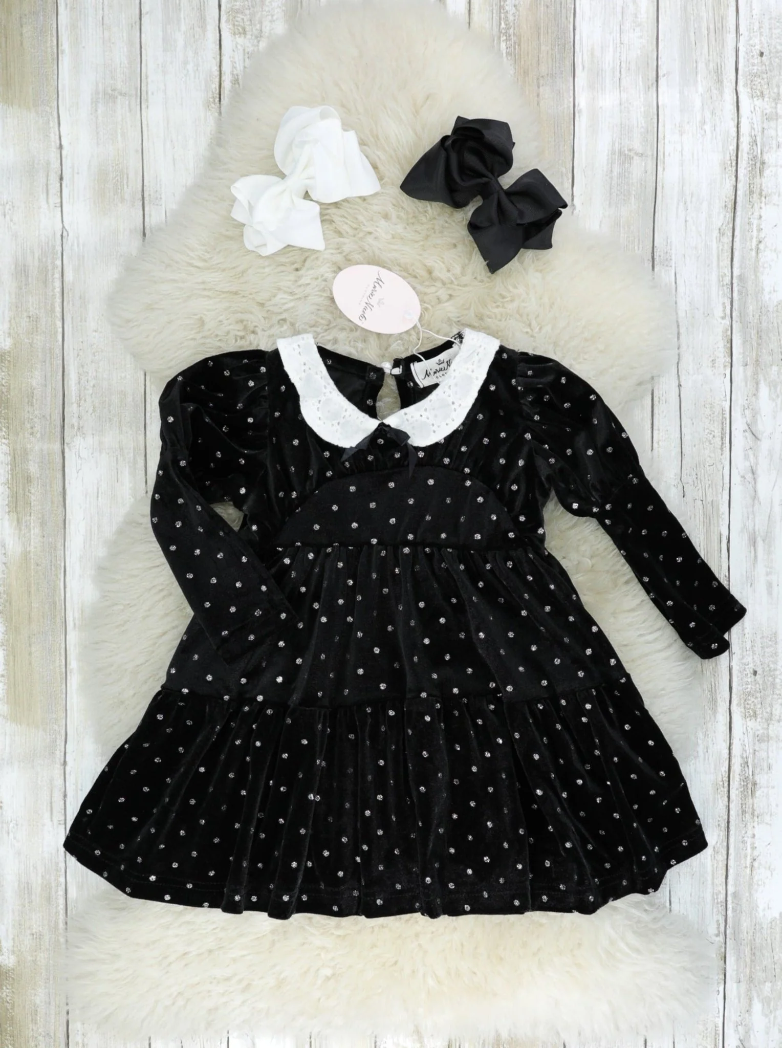 Vintage Black & Silver Velvet Dress