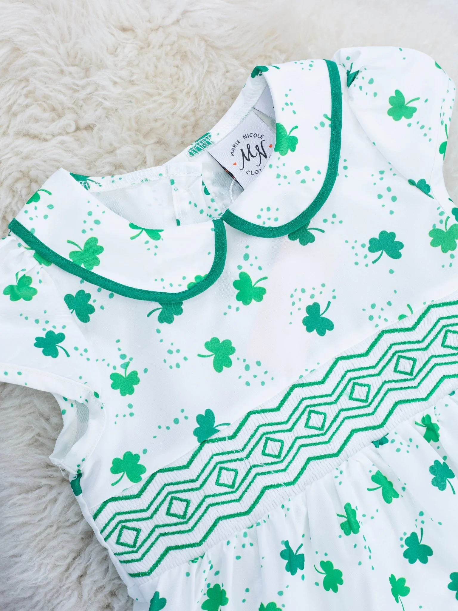 Vintage Clover Smocked Dress - Image 3