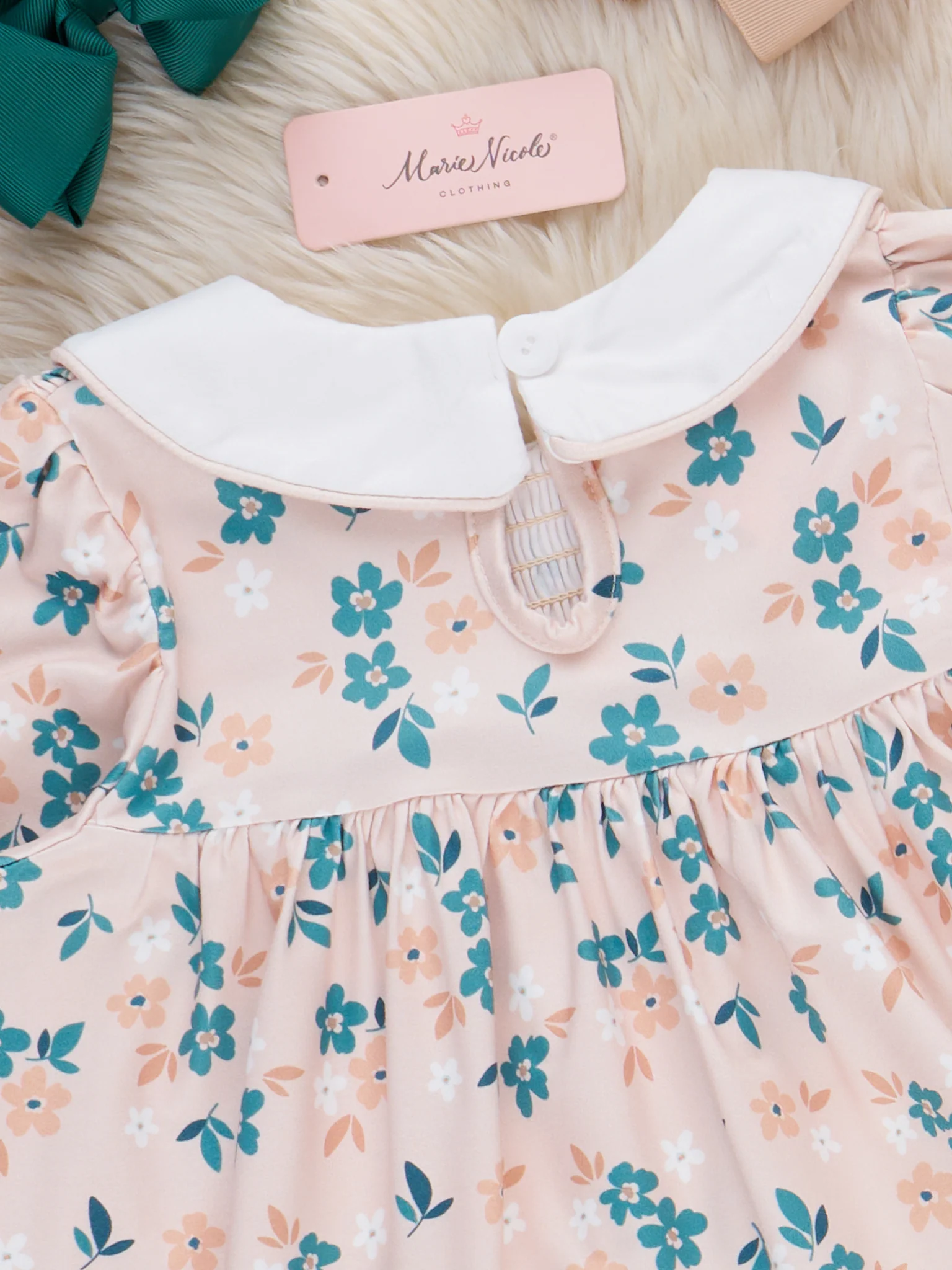 Vintage Petals Smocked Dress - Image 3