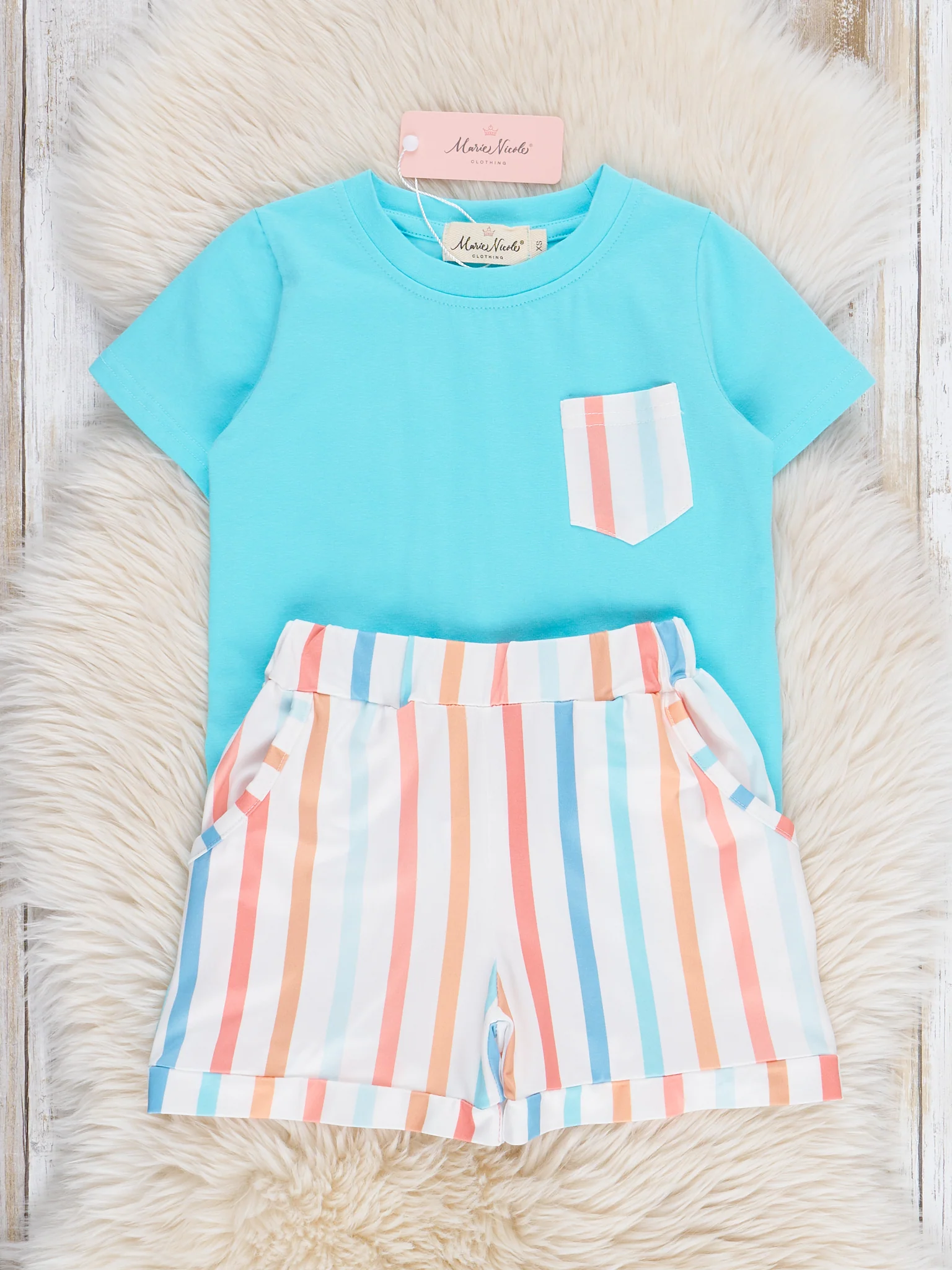 Vintage Summer Stripes Pocket Outfit - Image 2