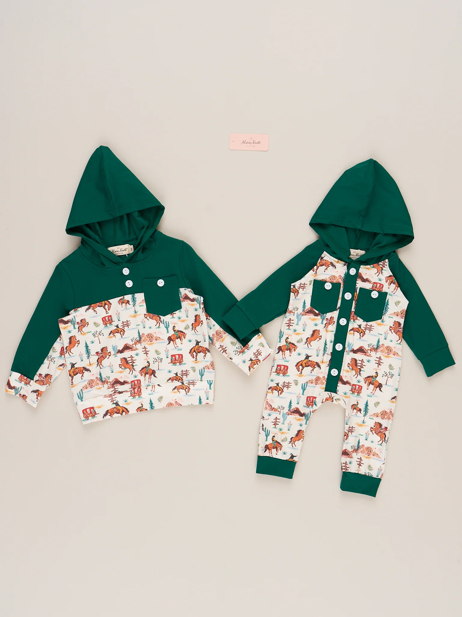 Vintage Wild West Hooded Romper - Image 3