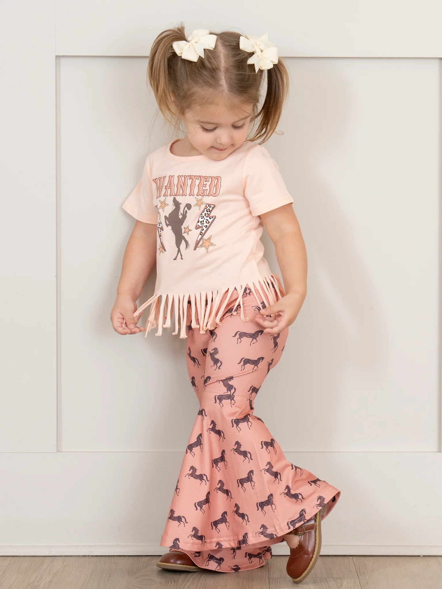 "Wanted" Fringe Top & Horse Bell Bottoms Outfit - Image 4