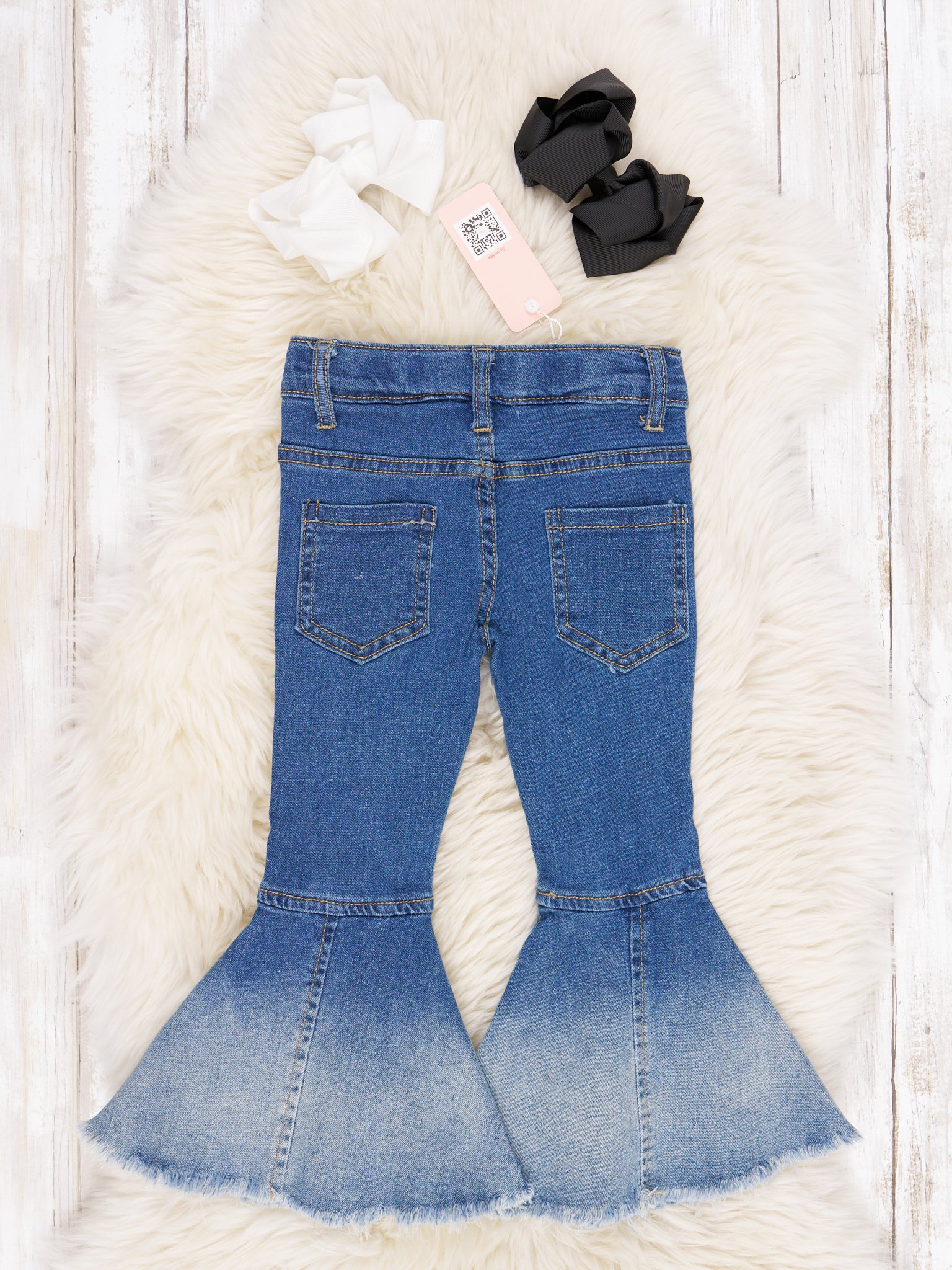 Dark Wash Denim Bell Bottoms - Image 2