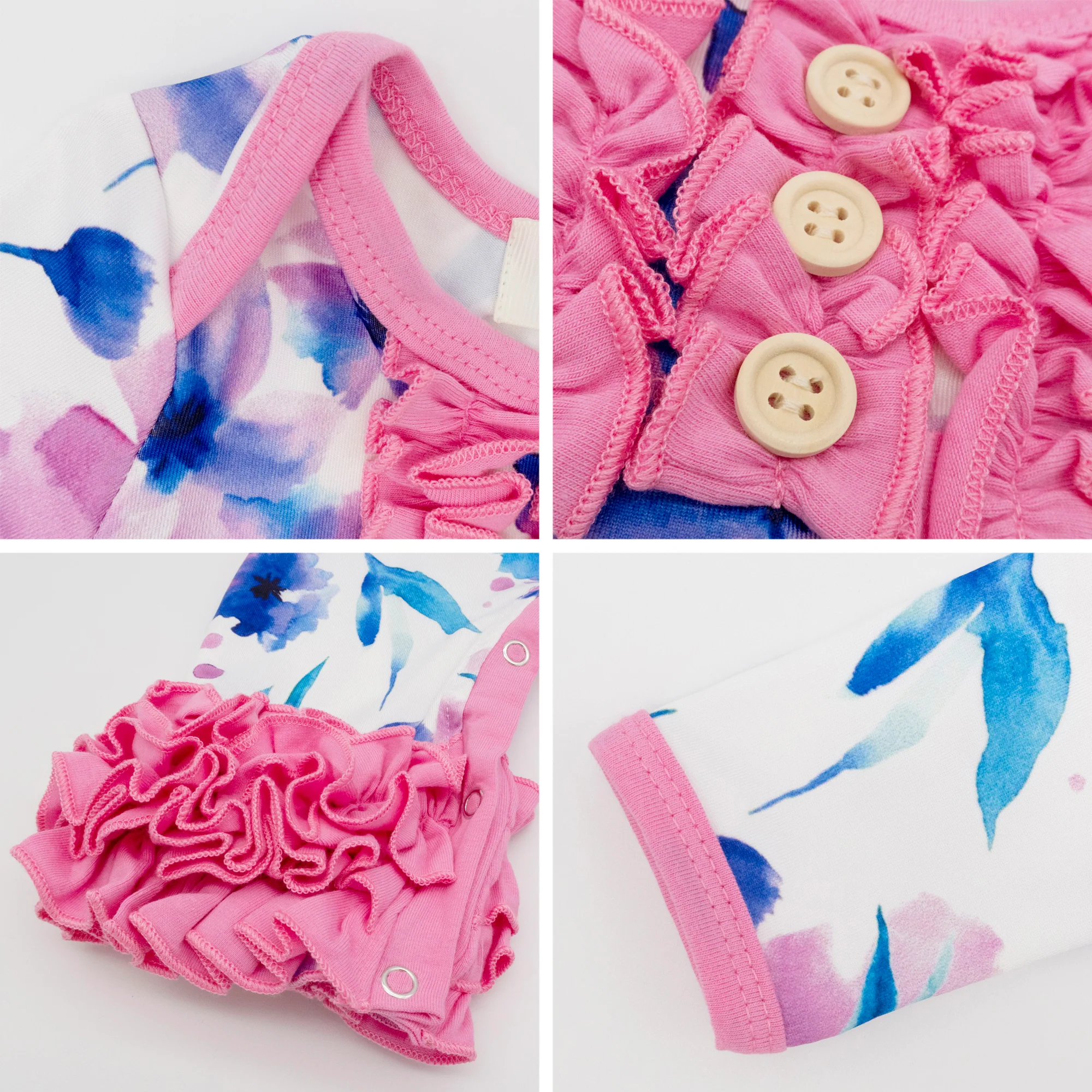 Pink Watercolor Anemone Icing Romper - Image 6