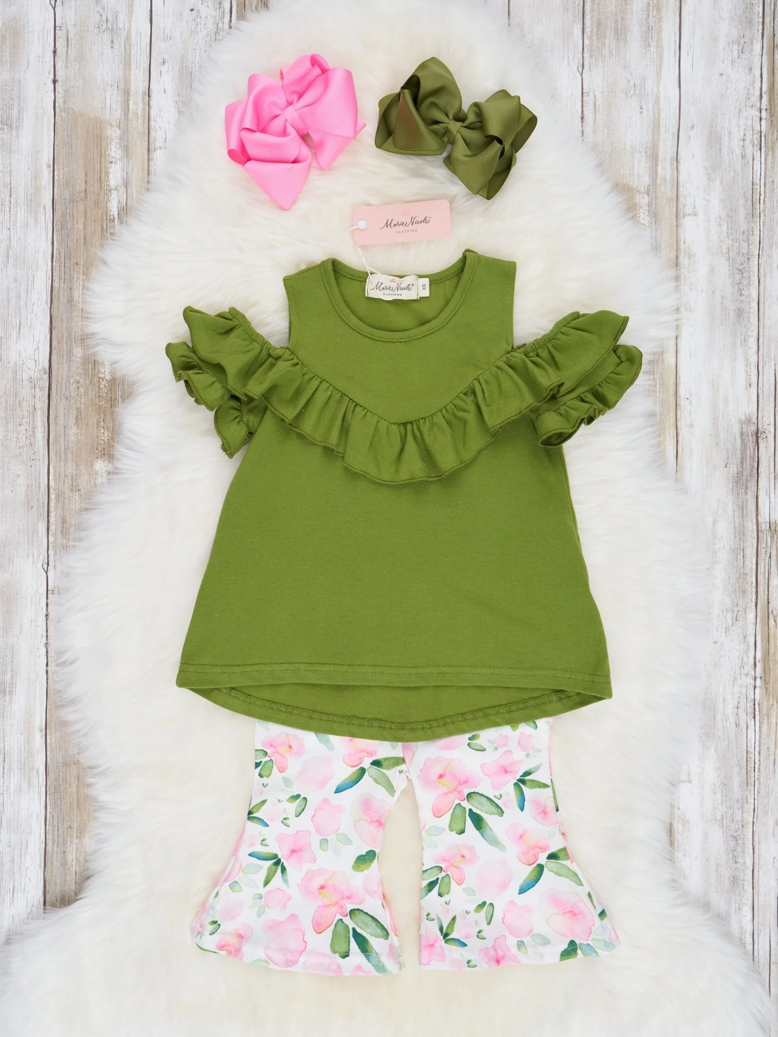 Watercolor Floral Capri Ruffle Outfit
