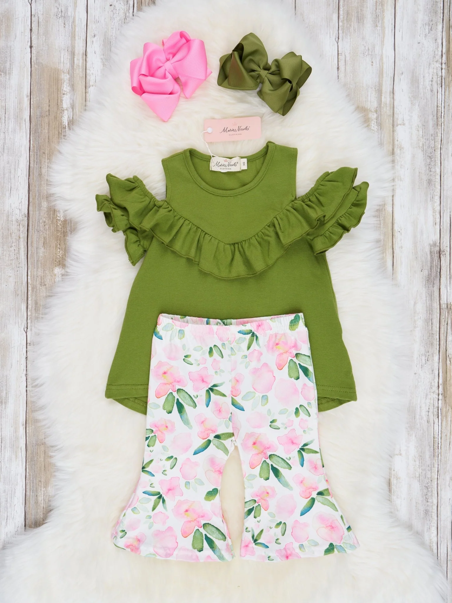 Watercolor Floral Capri Ruffle Outfit - Image 2