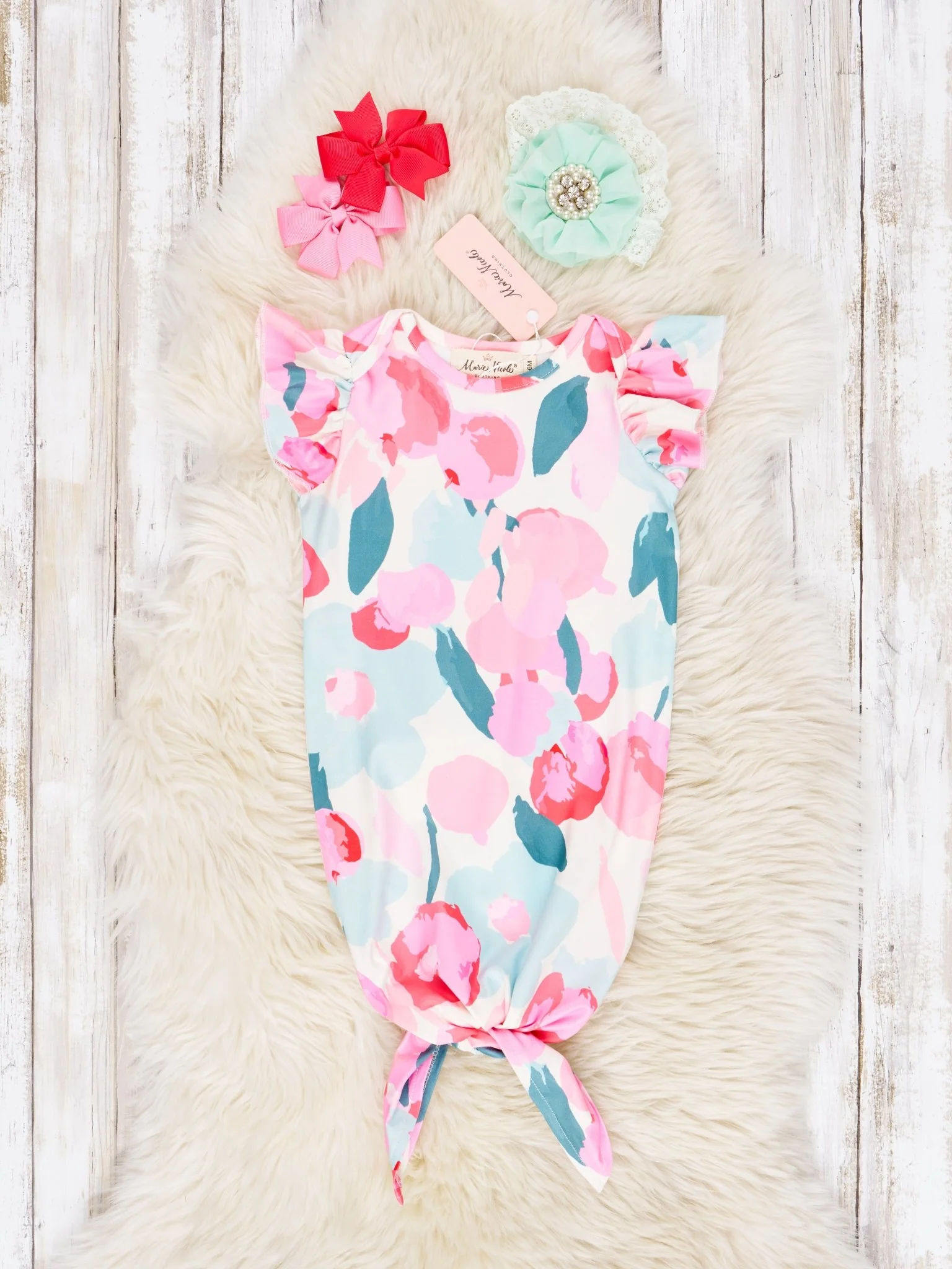 Watercolor Floral Knot Gown