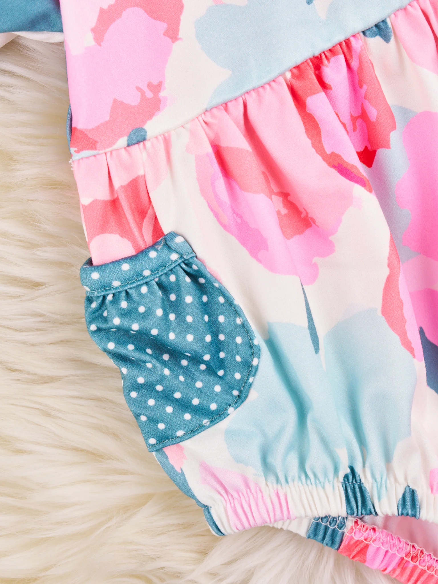 Watercolor Floral Pocket Romper - Image 2