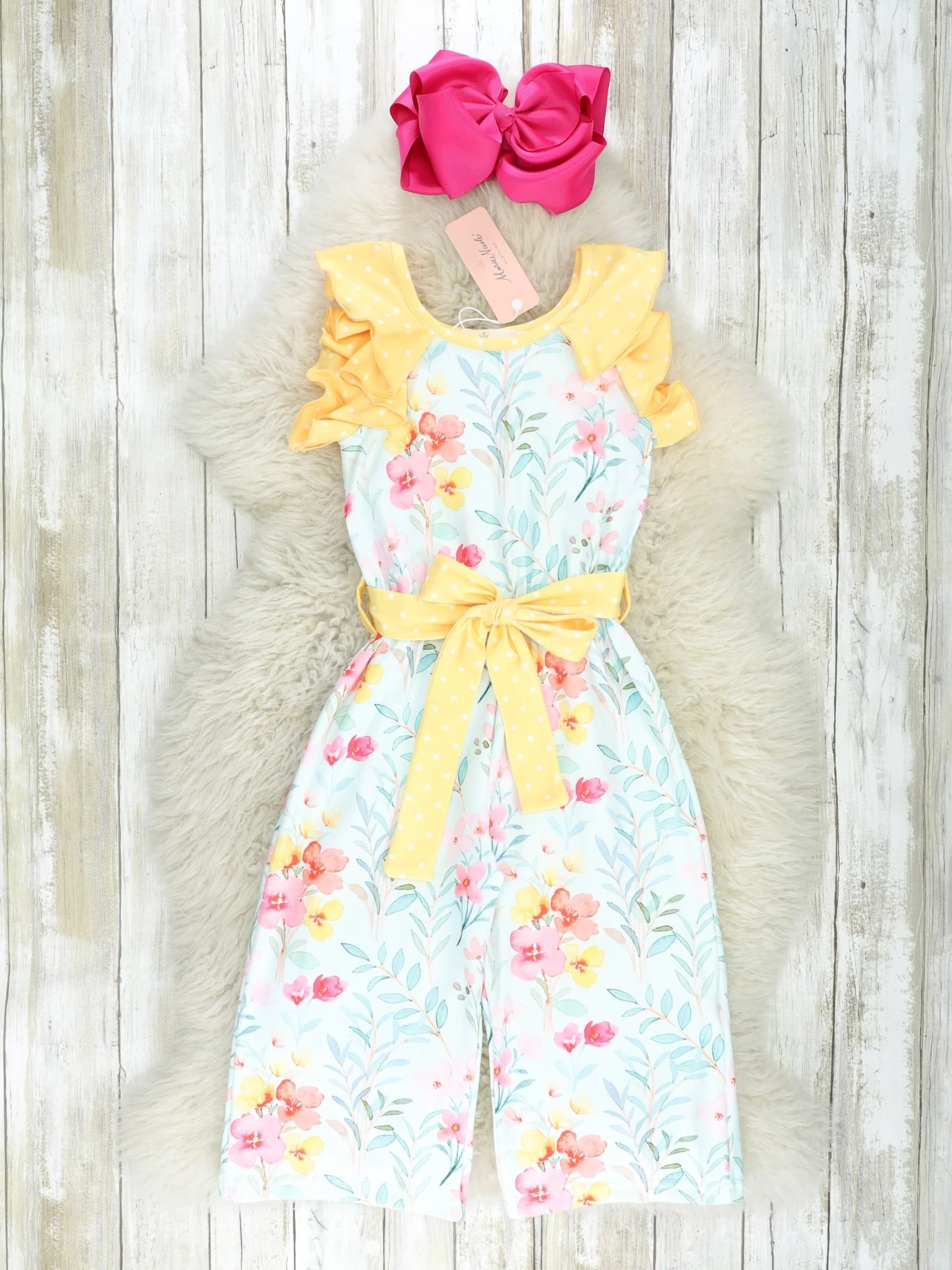 Watercolor Floral Ruffle Jumpsuit