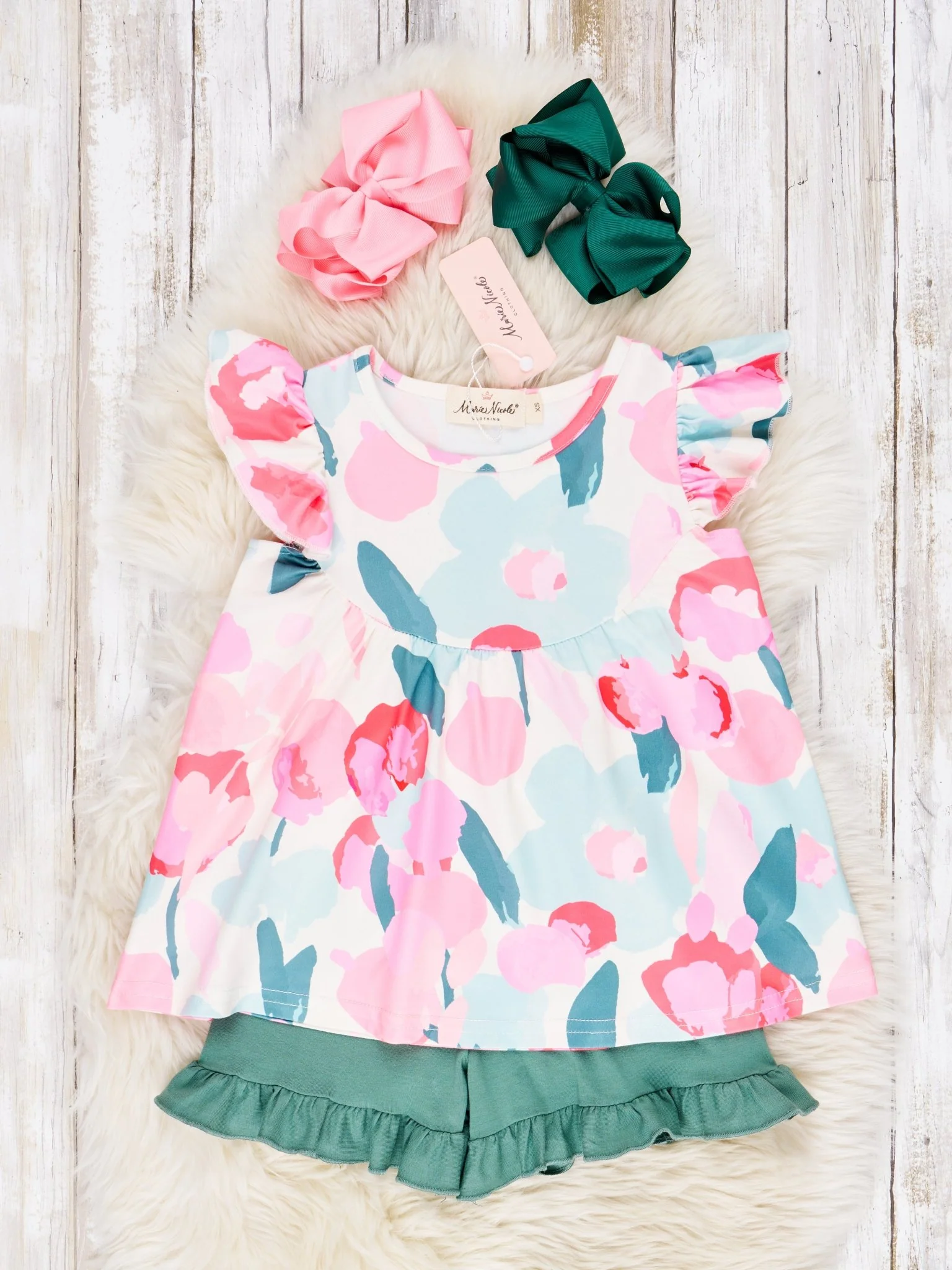 Watercolor Floral Ruffle Outfit