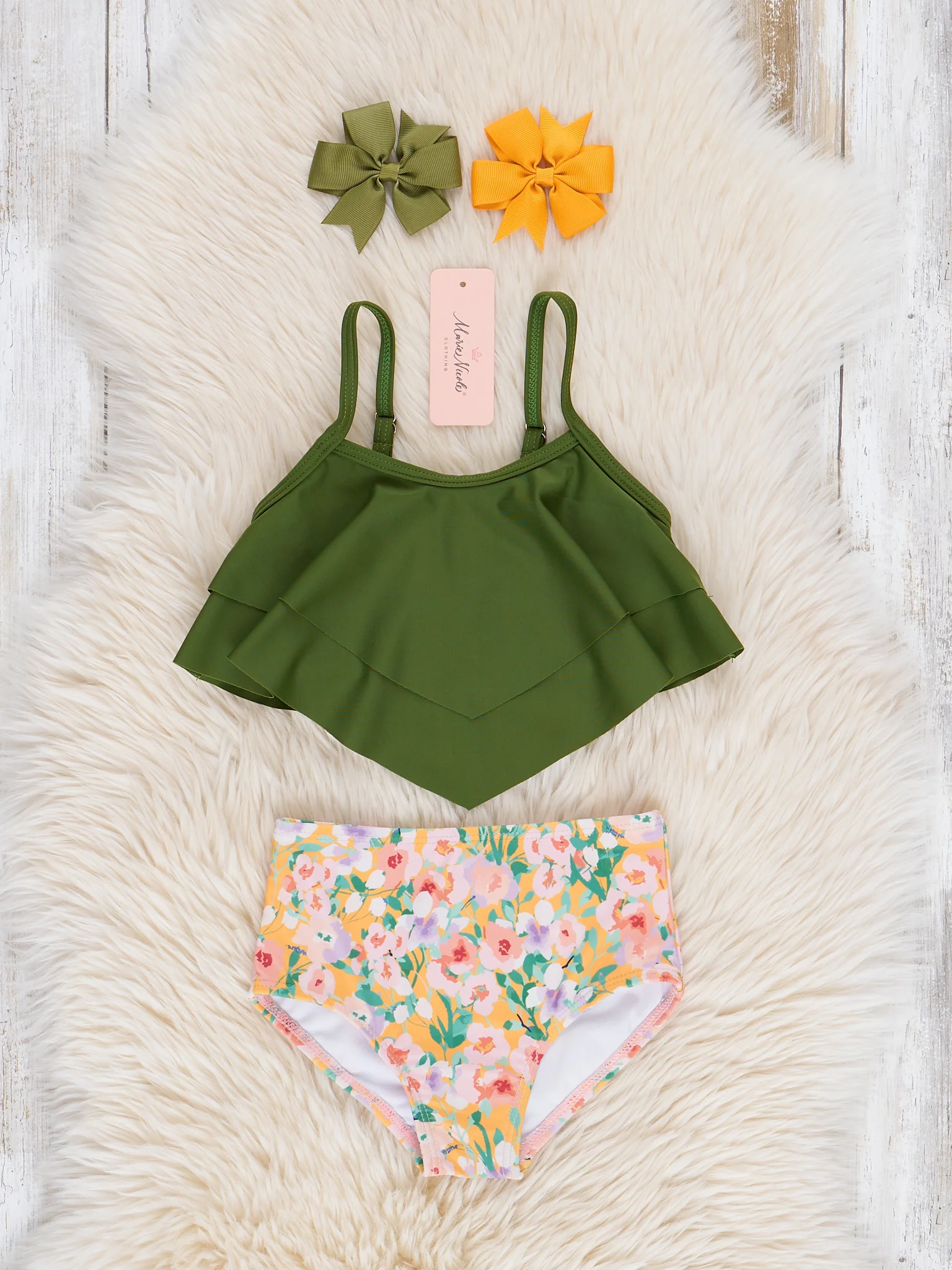 Watercolor Garden Ruffle Swimsuit