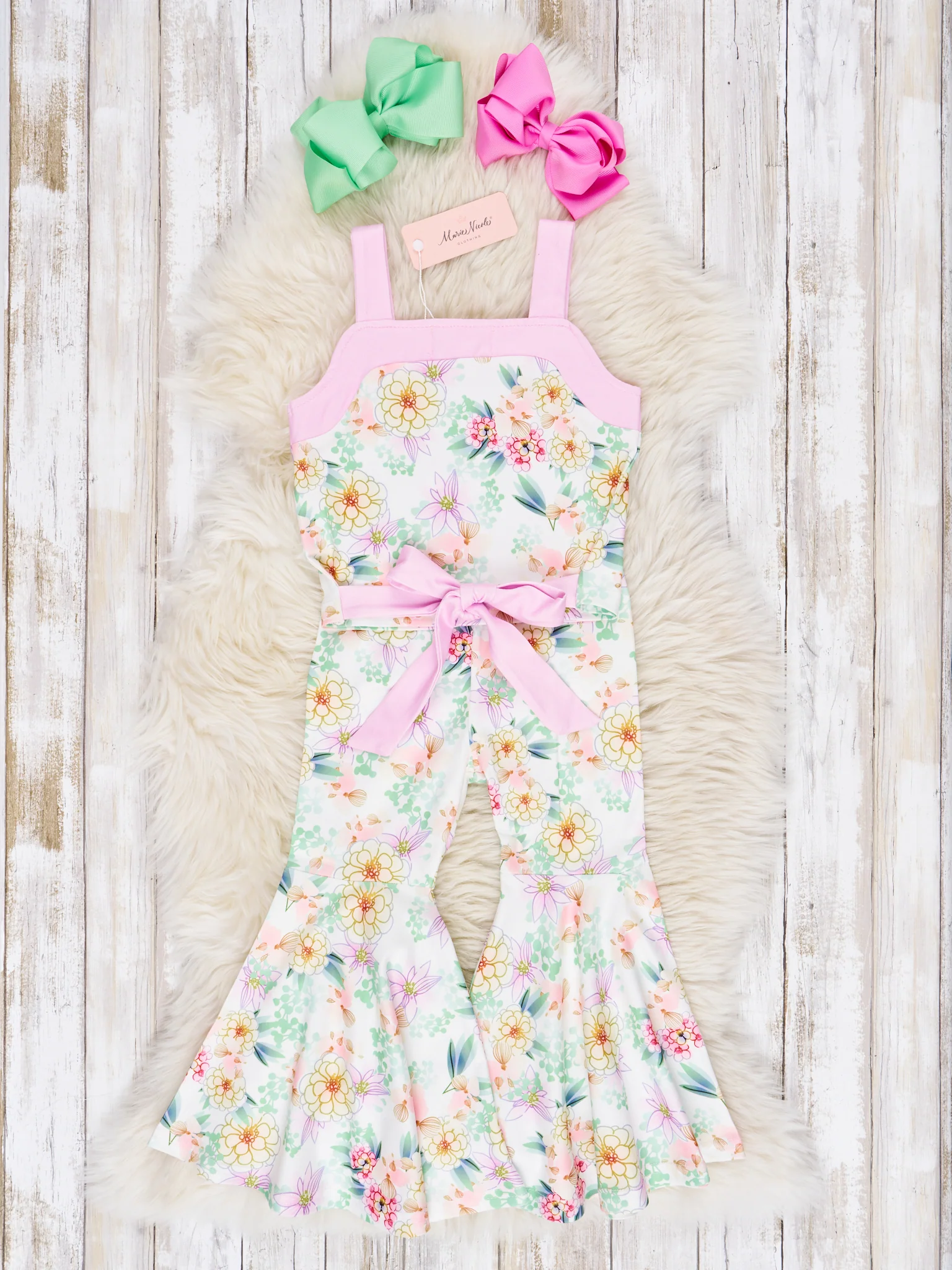 Watercolor Marigold Tank & Bell Bottoms Outfit - Image 3