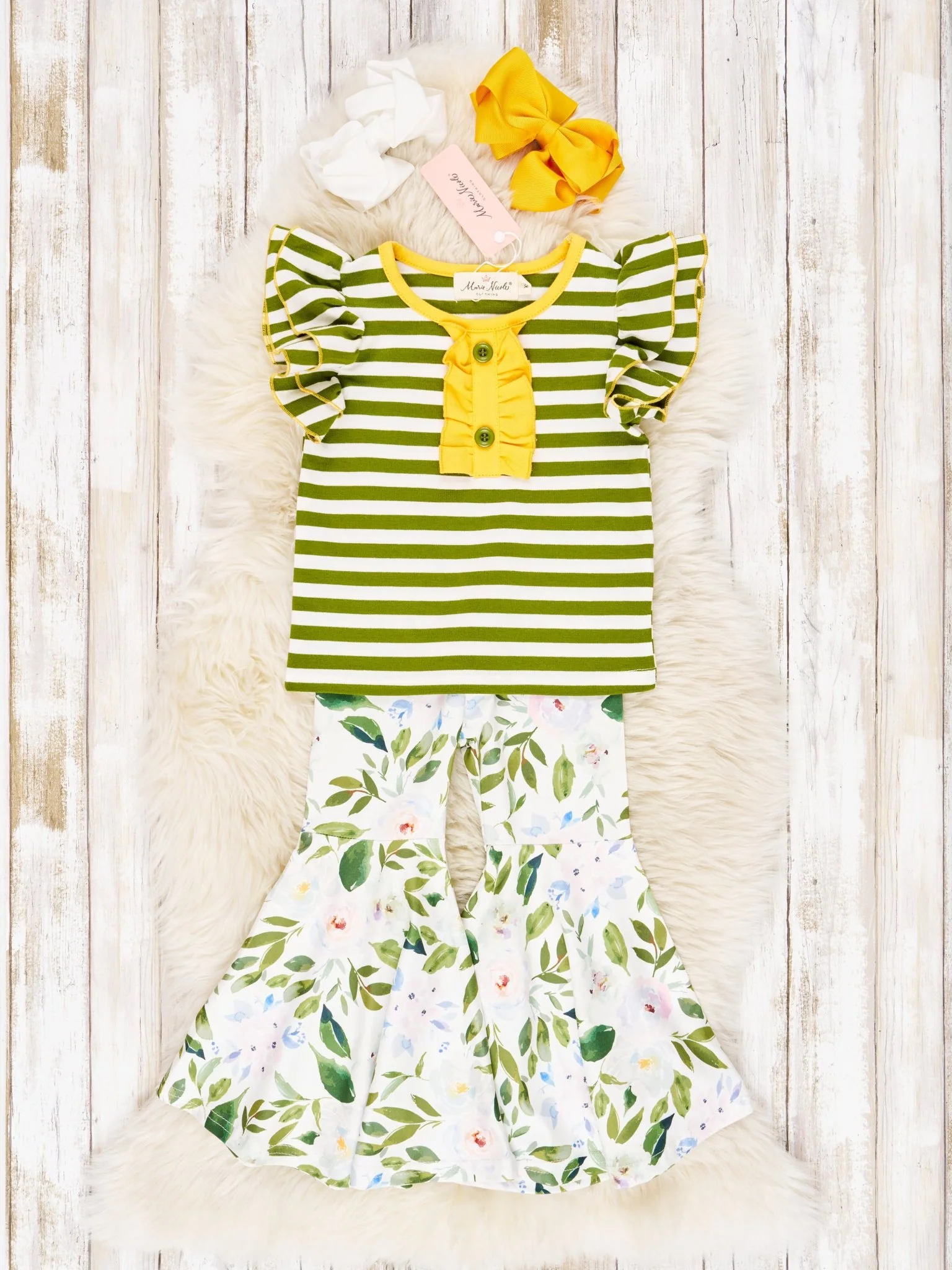 Watercolor Rose Ruffle Outfit