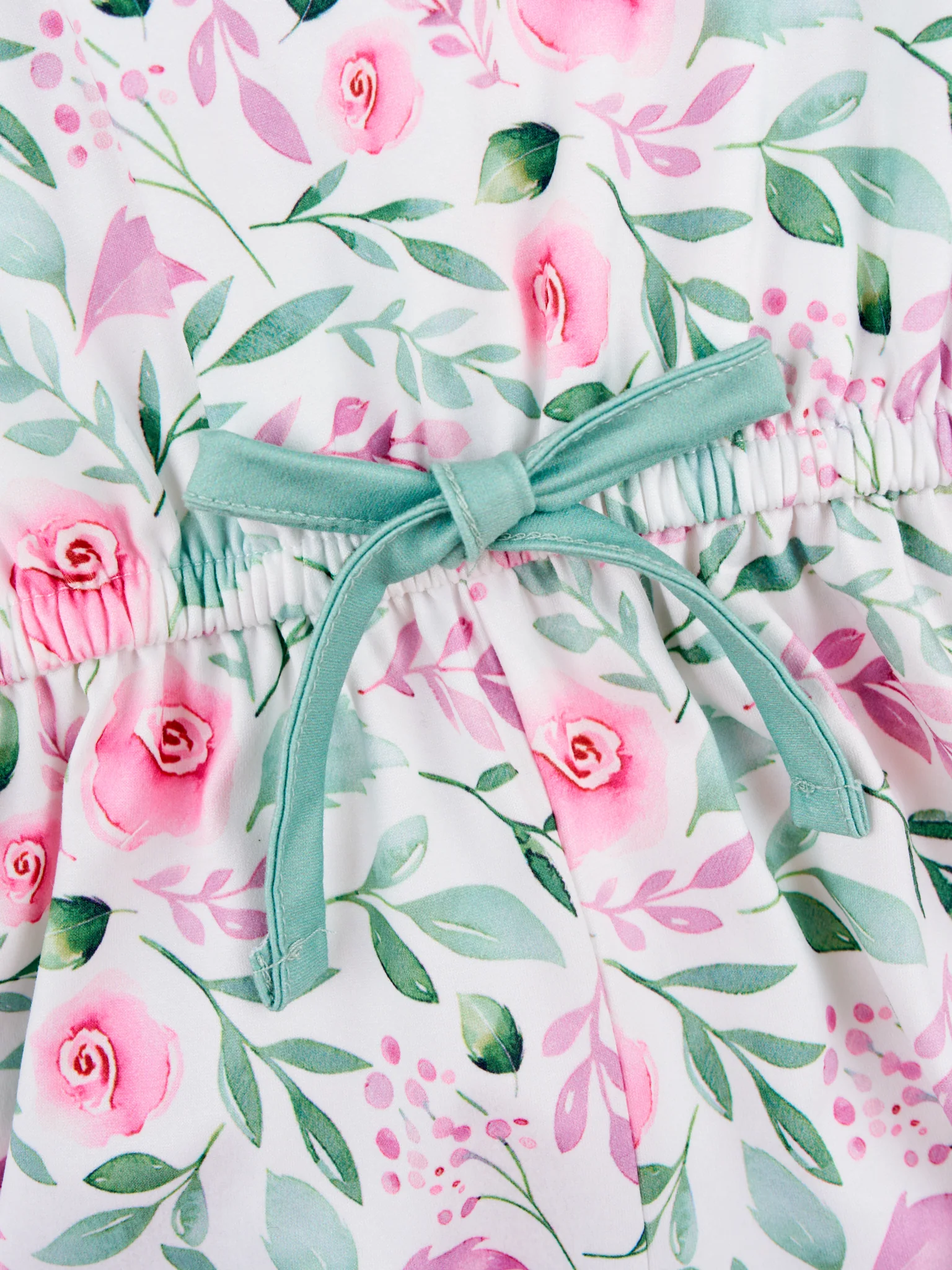 Watercolor Rose Sage Ruffle Jumpsuit - Image 4