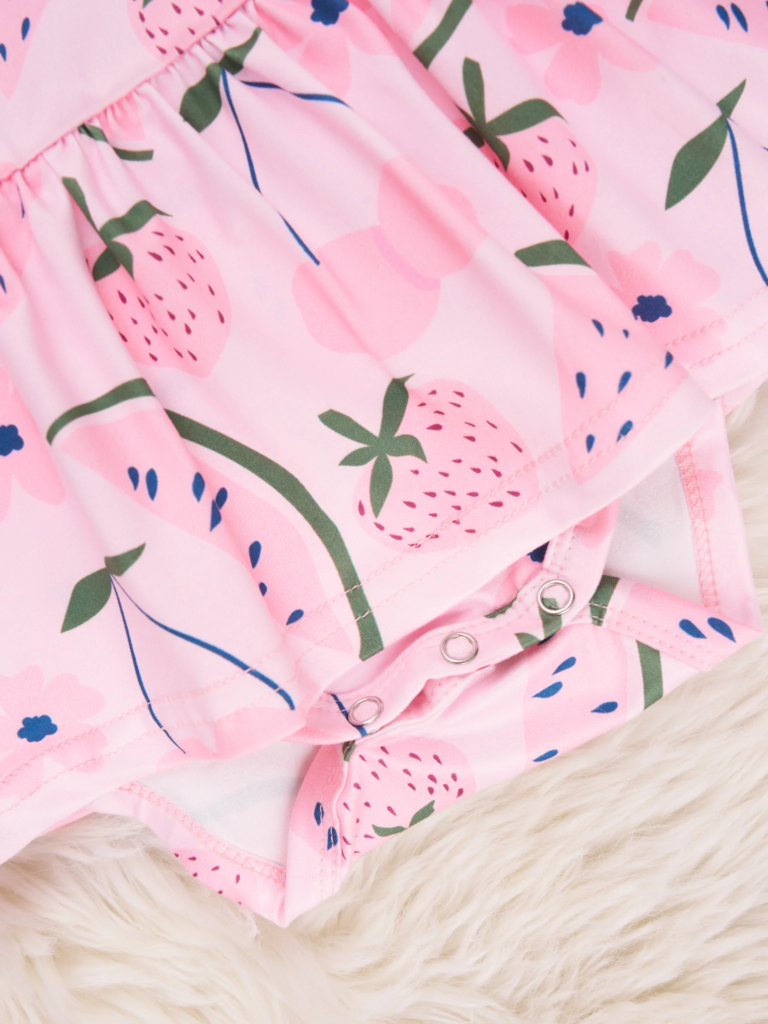 Watermelon & Strawberries Ruffle Dressy Romper - Image 2