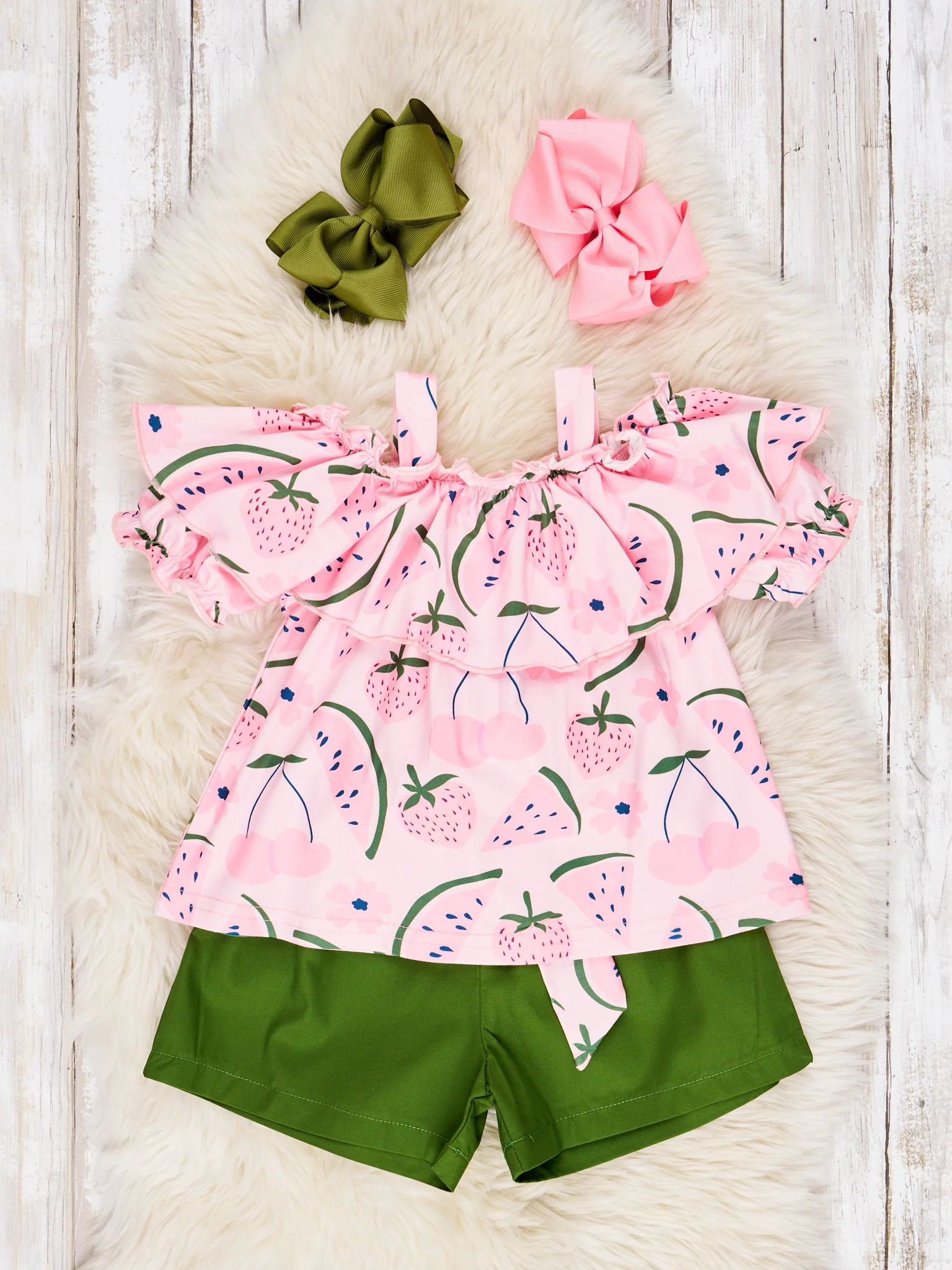 Watermelon & Strawberries Ruffle Outfit