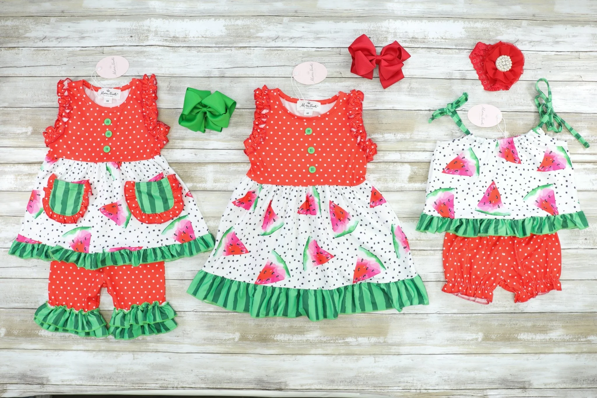 Watermelon Polka Dot Ruffle Shorts Outfit - Image 3