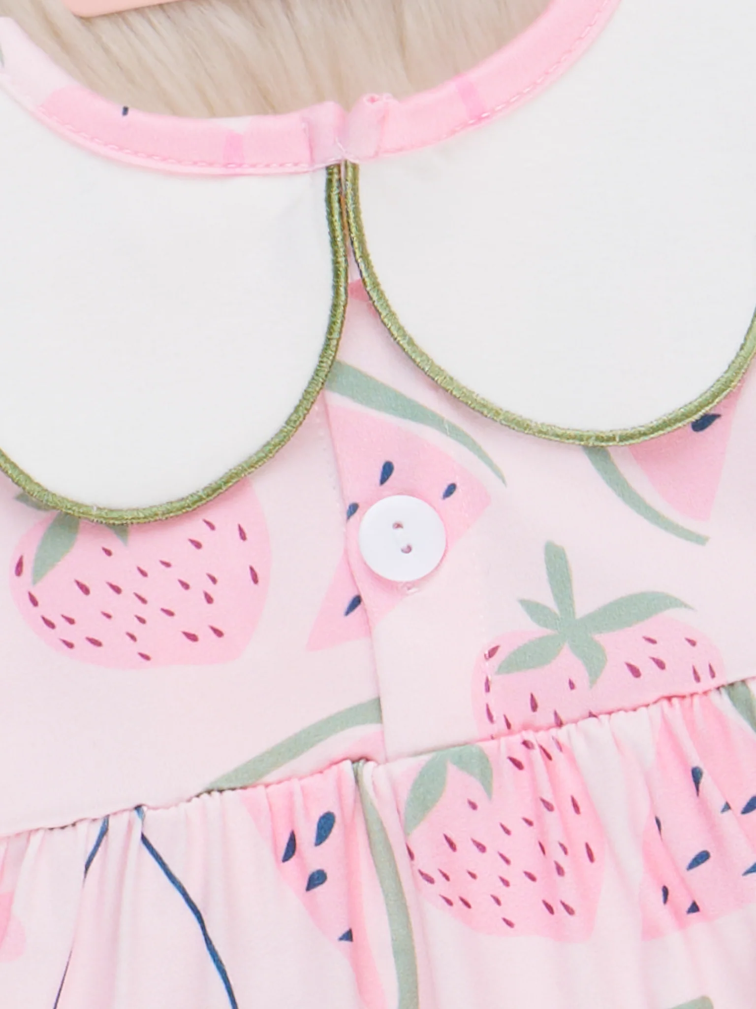 Watermelon Pops Embroidered Ruffle Bubble Romper - Image 2