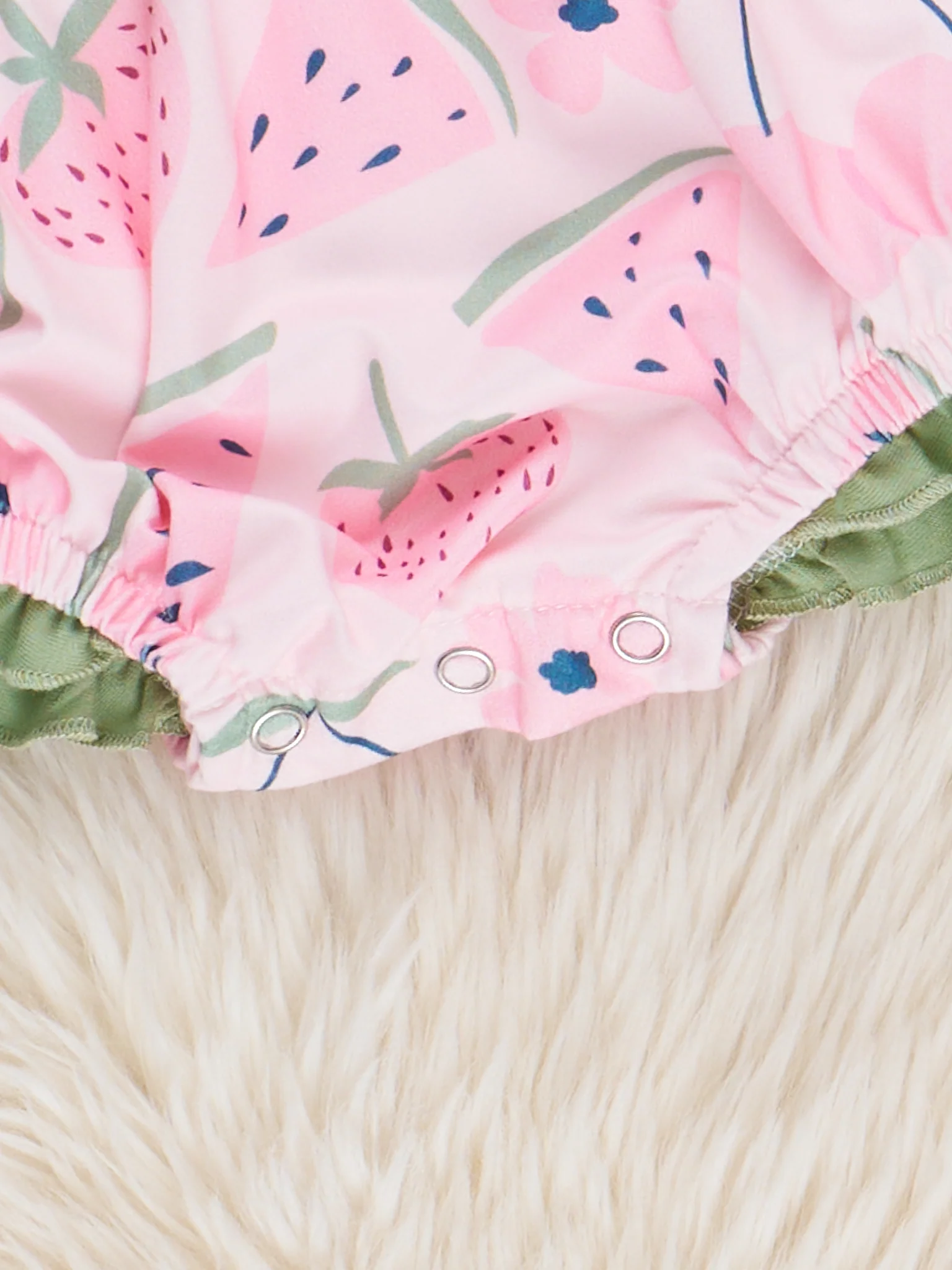 Watermelon Pops Embroidered Ruffle Bubble Romper - Image 3