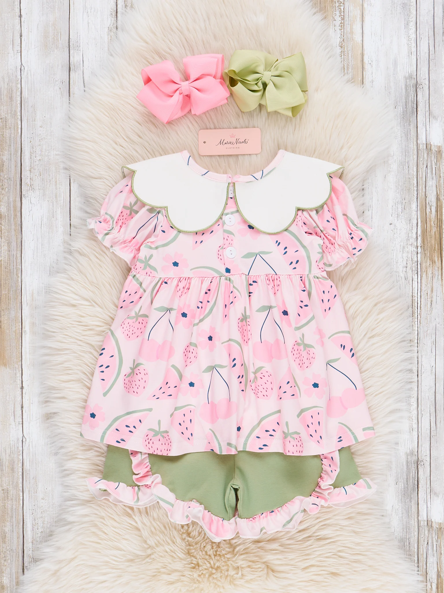 Watermelon Pops Embroidered Ruffle Outfit - Image 4
