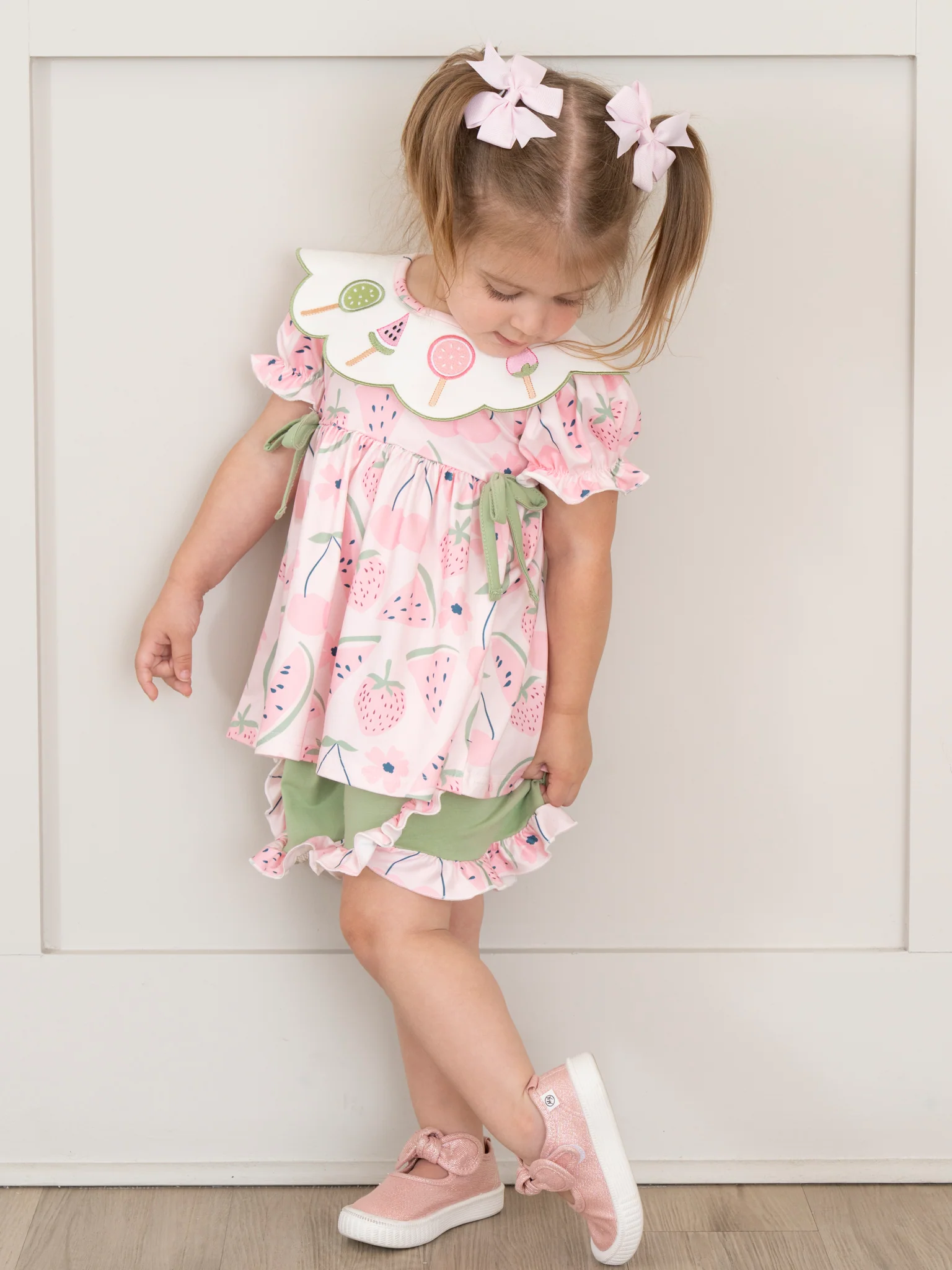 Watermelon Pops Embroidered Ruffle Outfit - Image 6