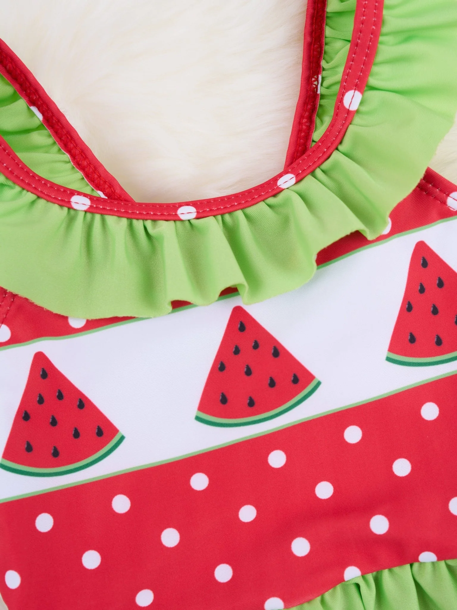 Watermelon Ruffle One-Piece Swimsuit - Image 3
