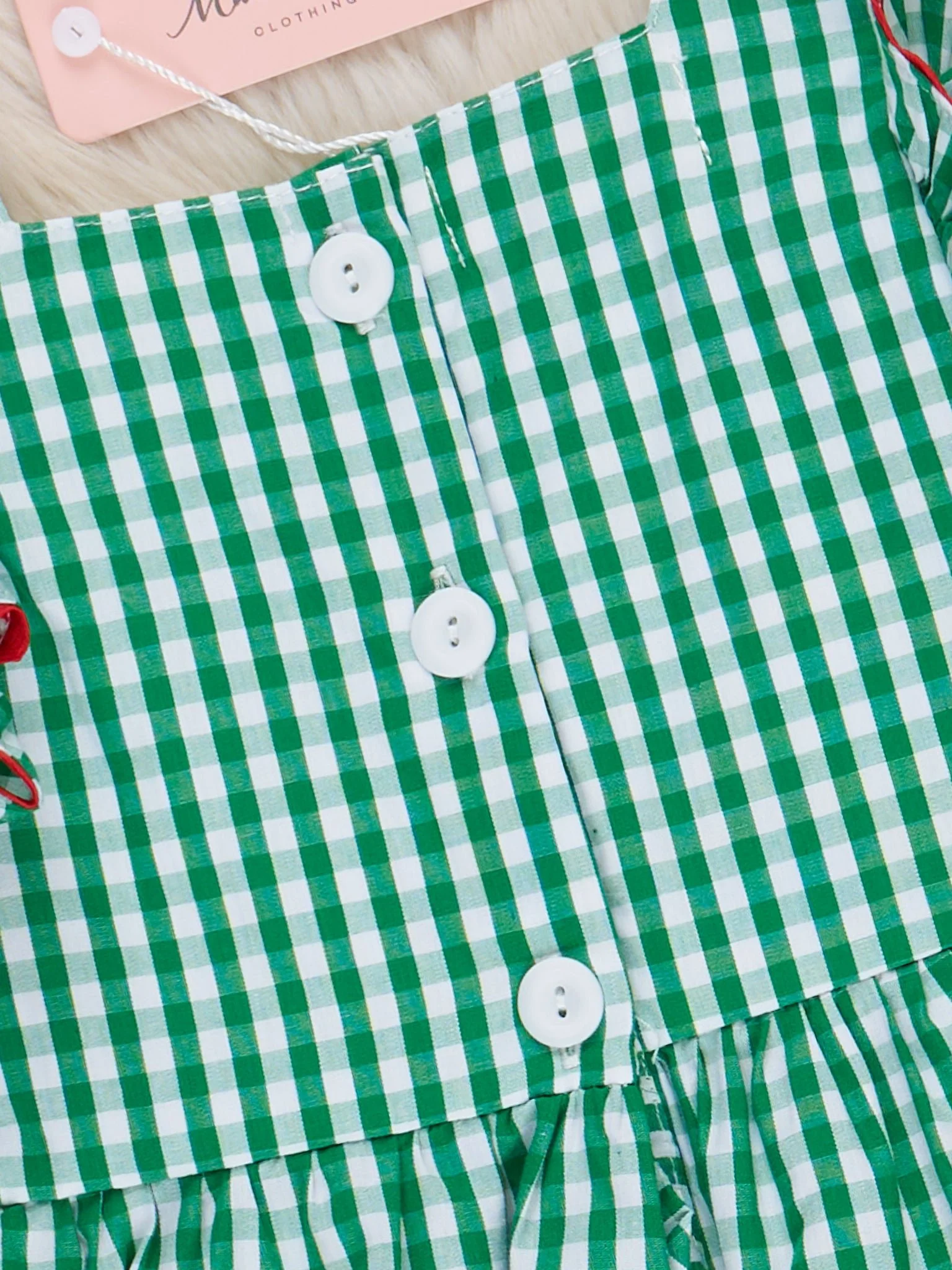 Watermelon Treats Gingham Ruffle Dress - Image 3