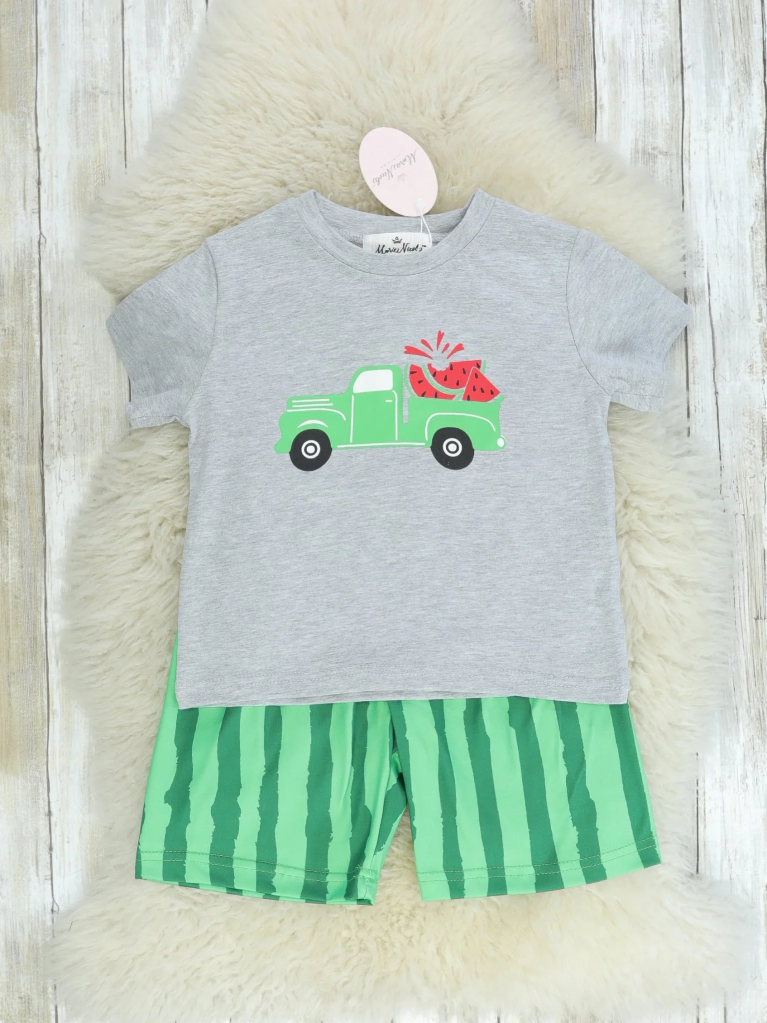 Grey Watermelon Truck Shorts Outfit