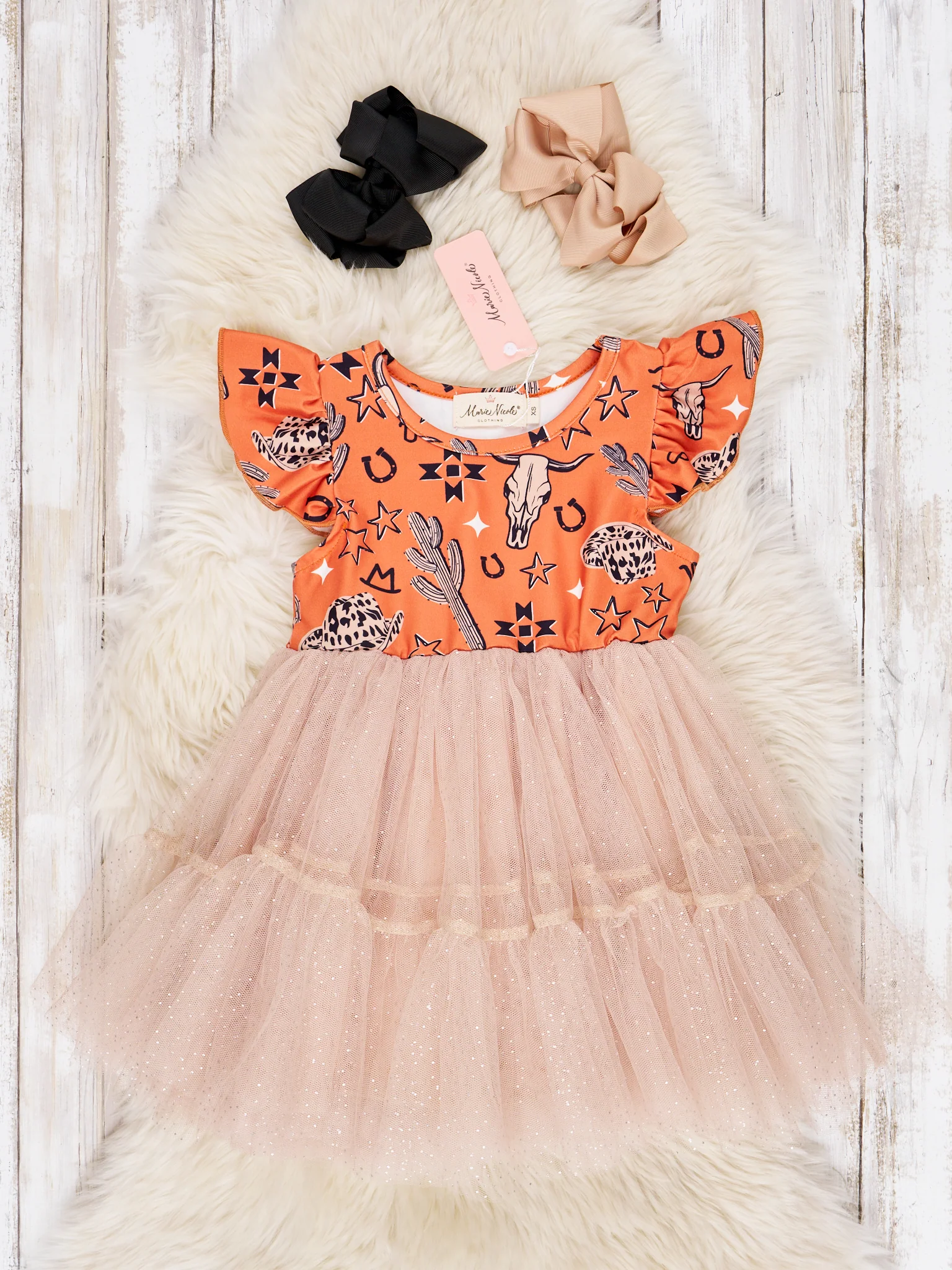Western Tulle Ruffle Dress