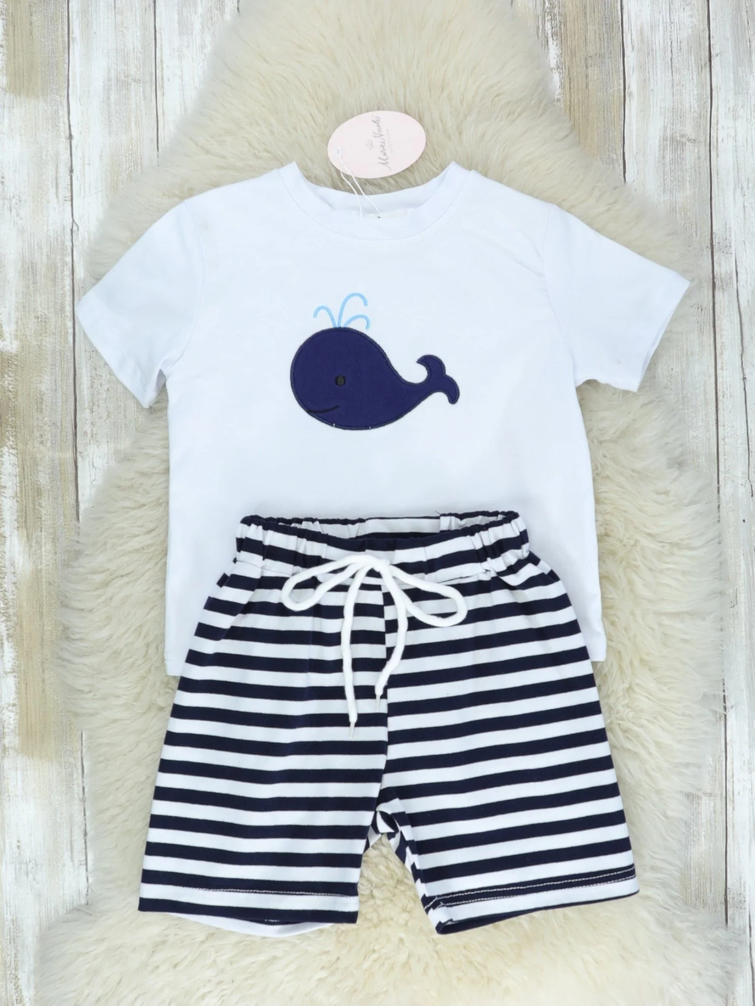 Navy Striped Whale Outfit - Image 2