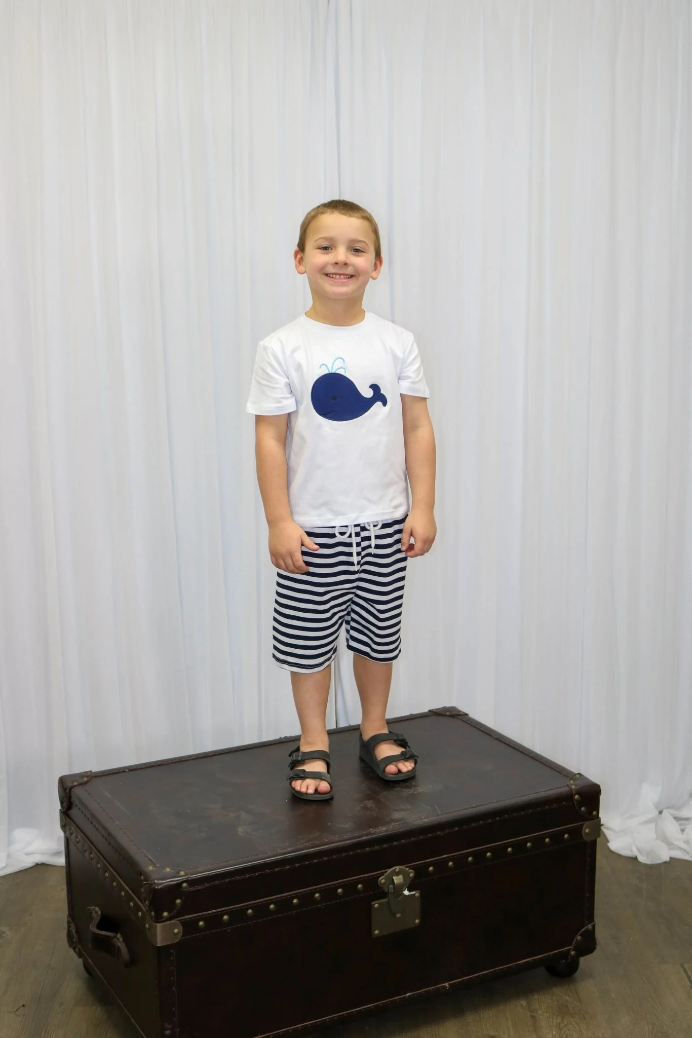 Navy Striped Whale Outfit - Image 3