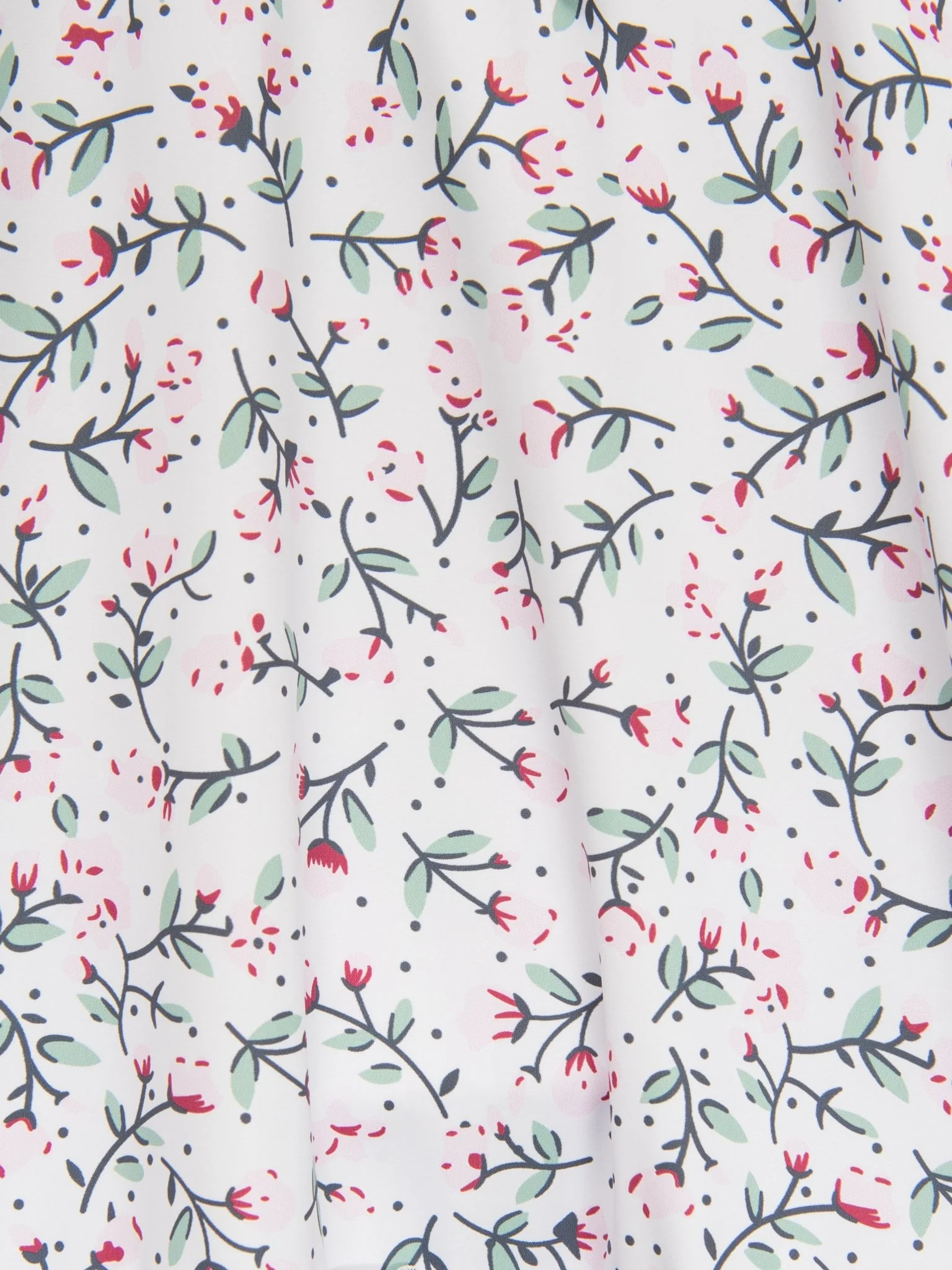 White Floral Mock Neck Ruffle Dress - Image 5