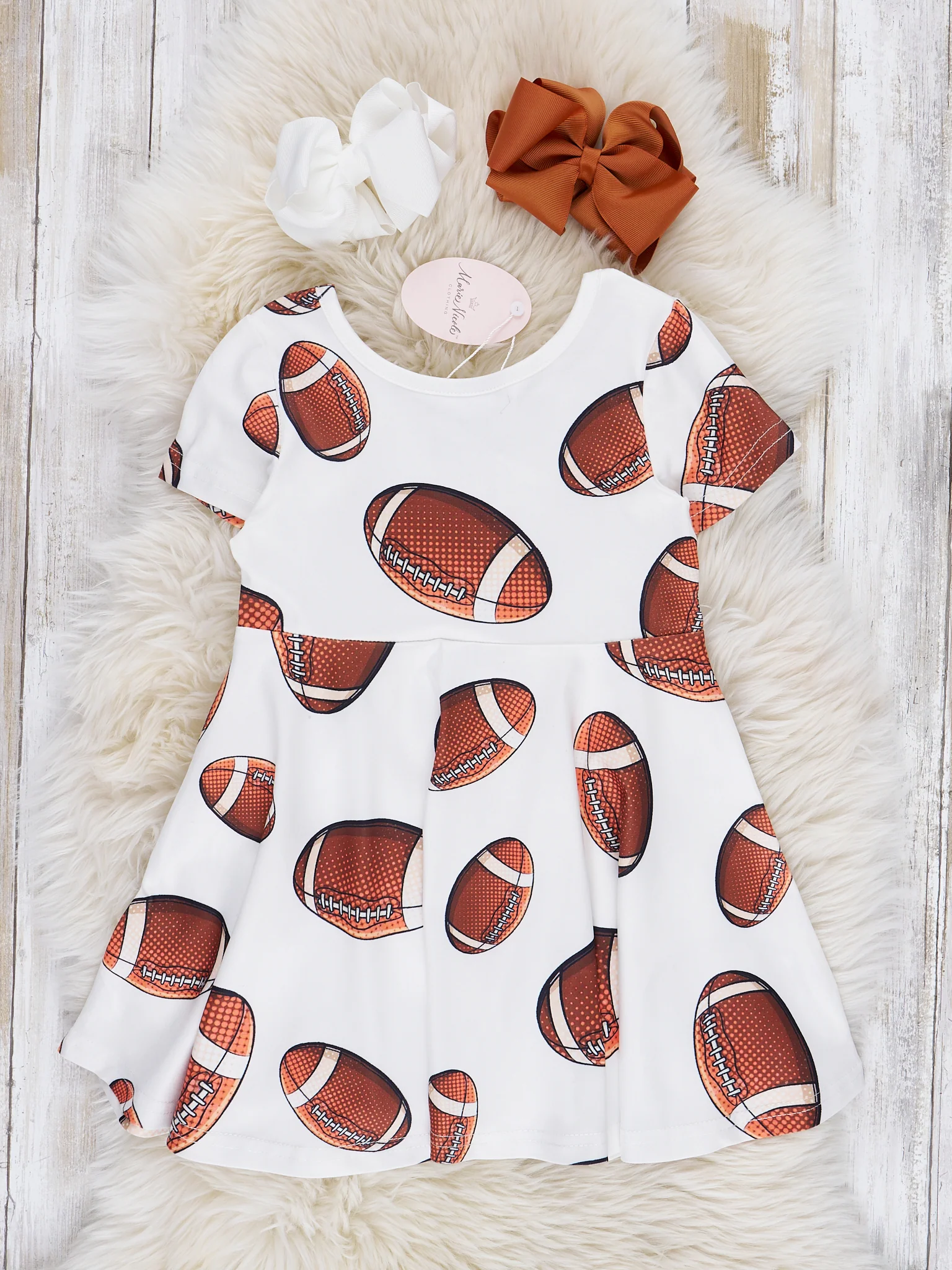 White Football Time Swing Dress