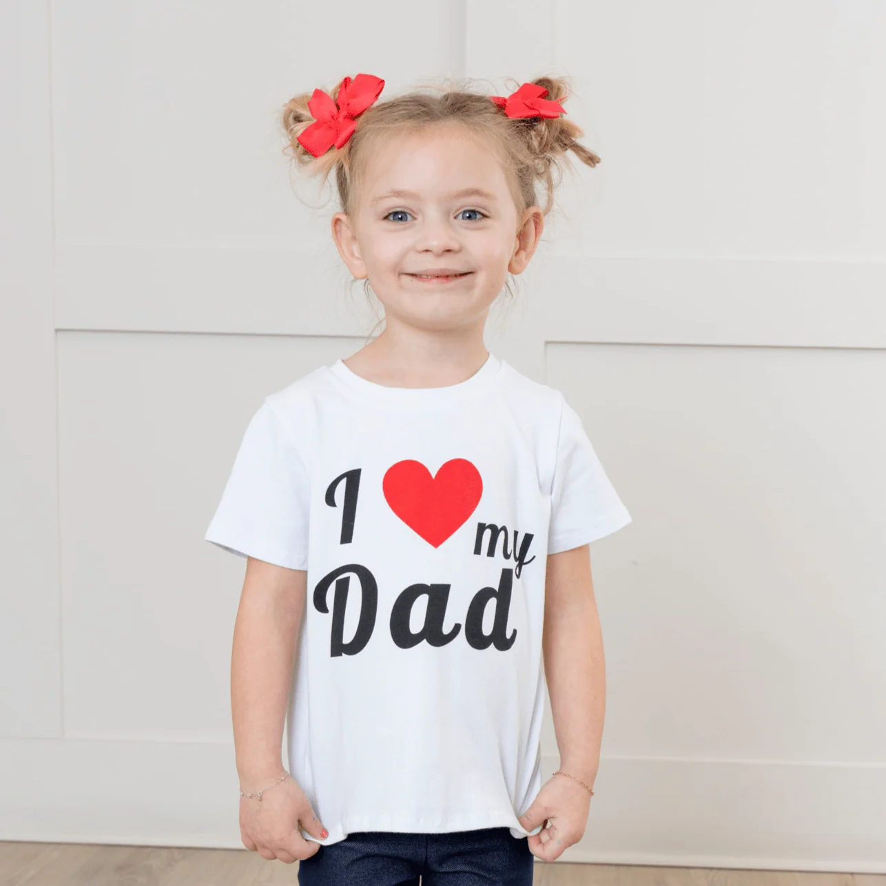 White "I Love Dad" Tee - Image 4