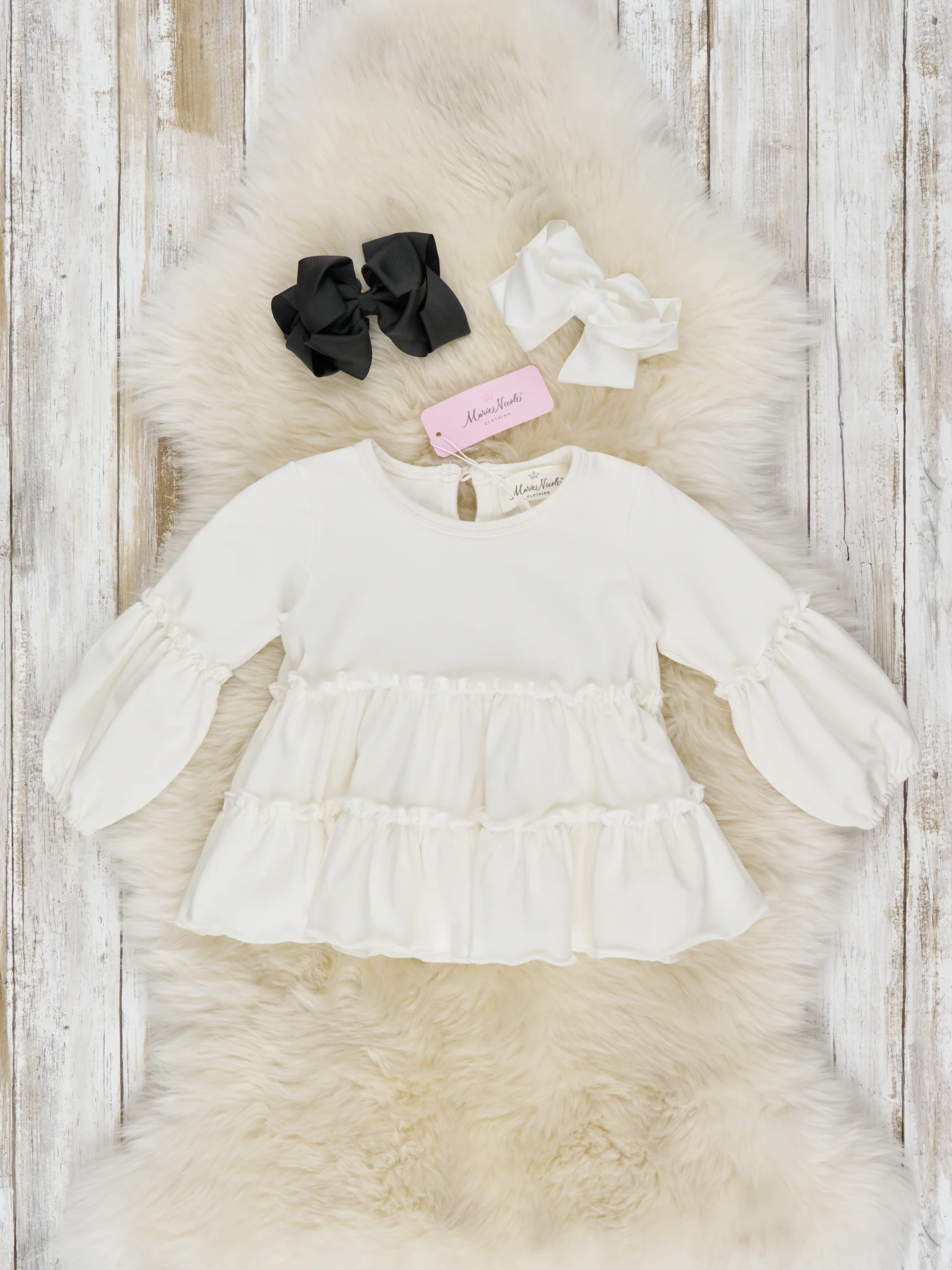 Cotton Ruffle Swing Top - White