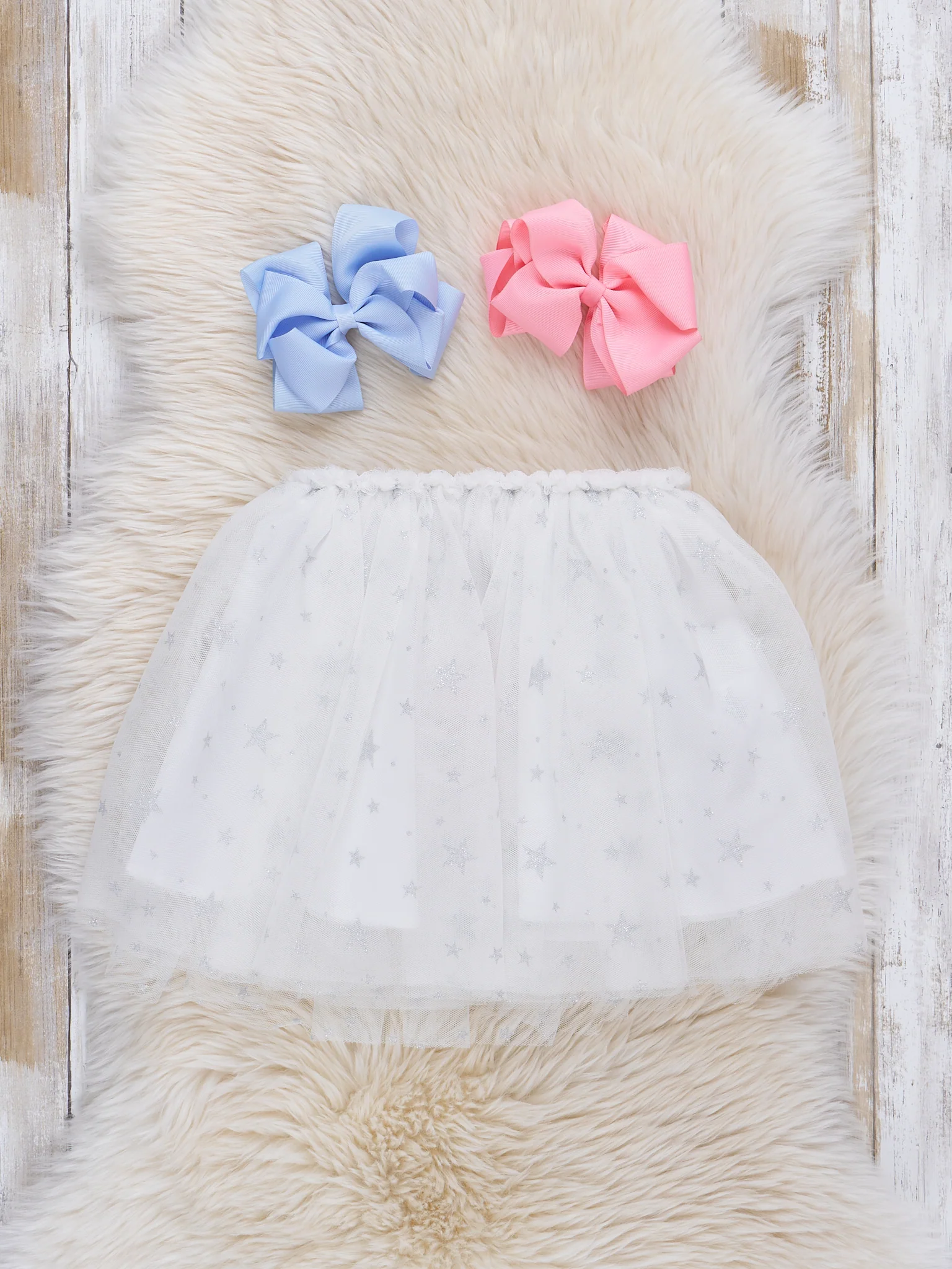 White Starry Sparkle Tulle Skirt