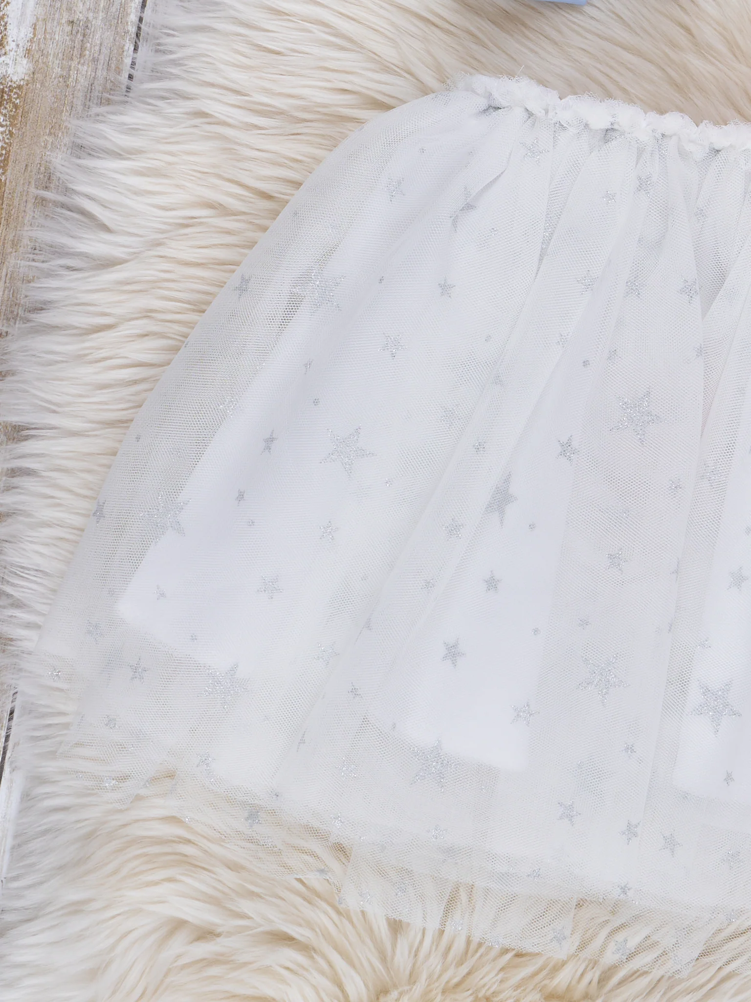 White Starry Sparkle Tulle Skirt - Image 2