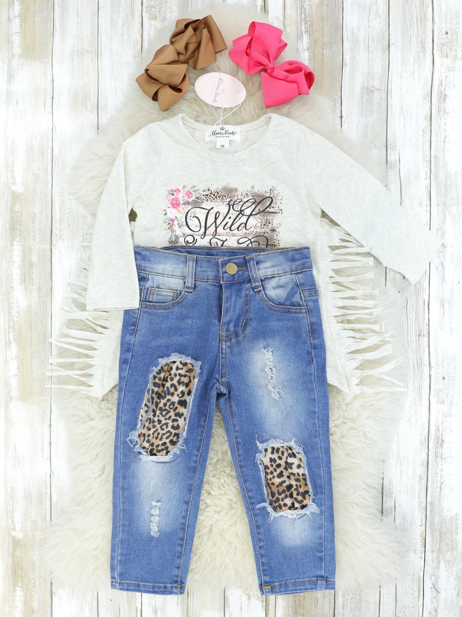 Wild & Free Fringe Top & Distressed Denim Outfit - Image 2